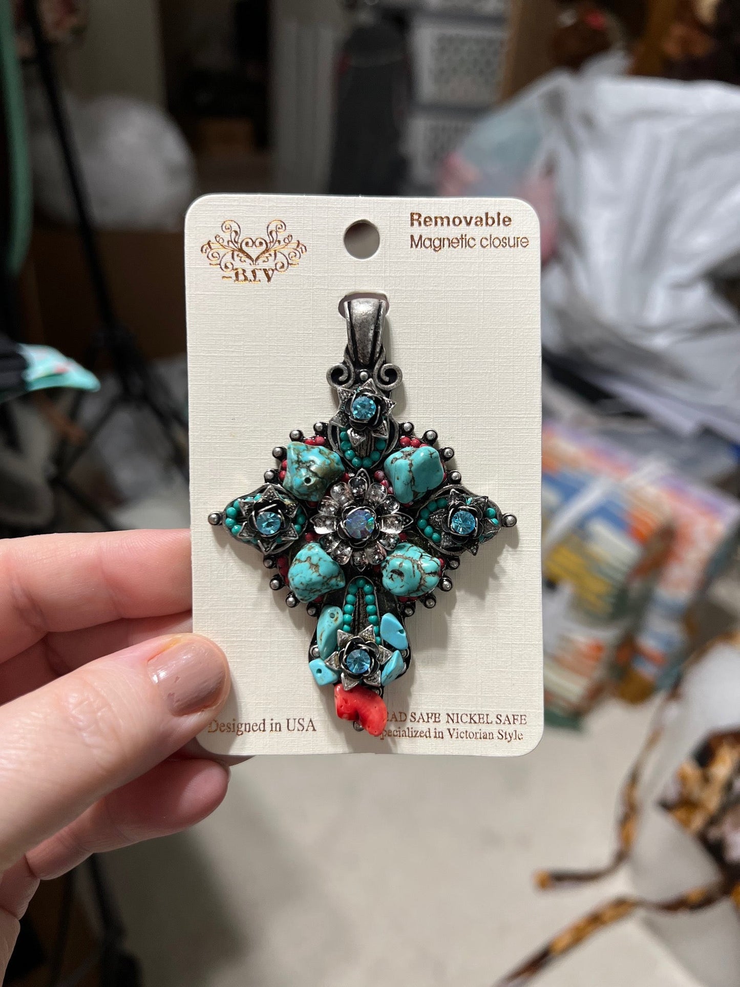 Chunky Fashion Turquoise Pendant Cedar Hill Country Market