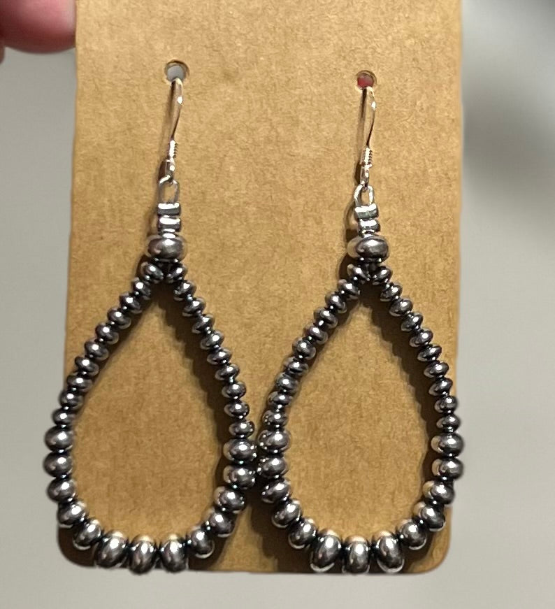Smaller Sterling SAUCER Silver Pearls earrings teardrop Cedar Hill Country Market