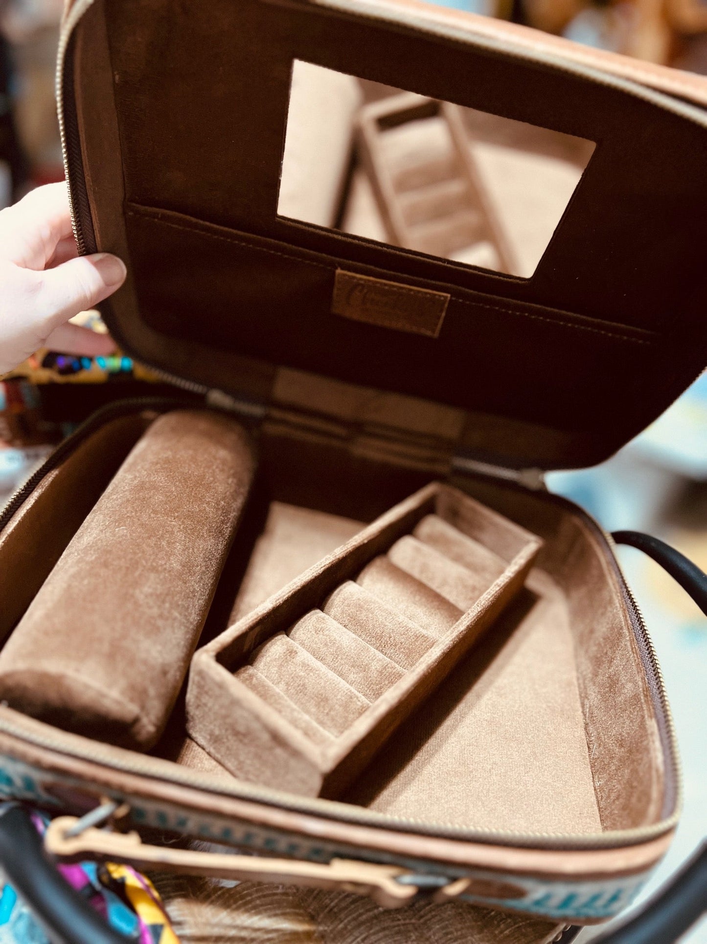 Saddle Bag Western Inspired Jewelry Travel Storage Box Cedar Hill Country Market