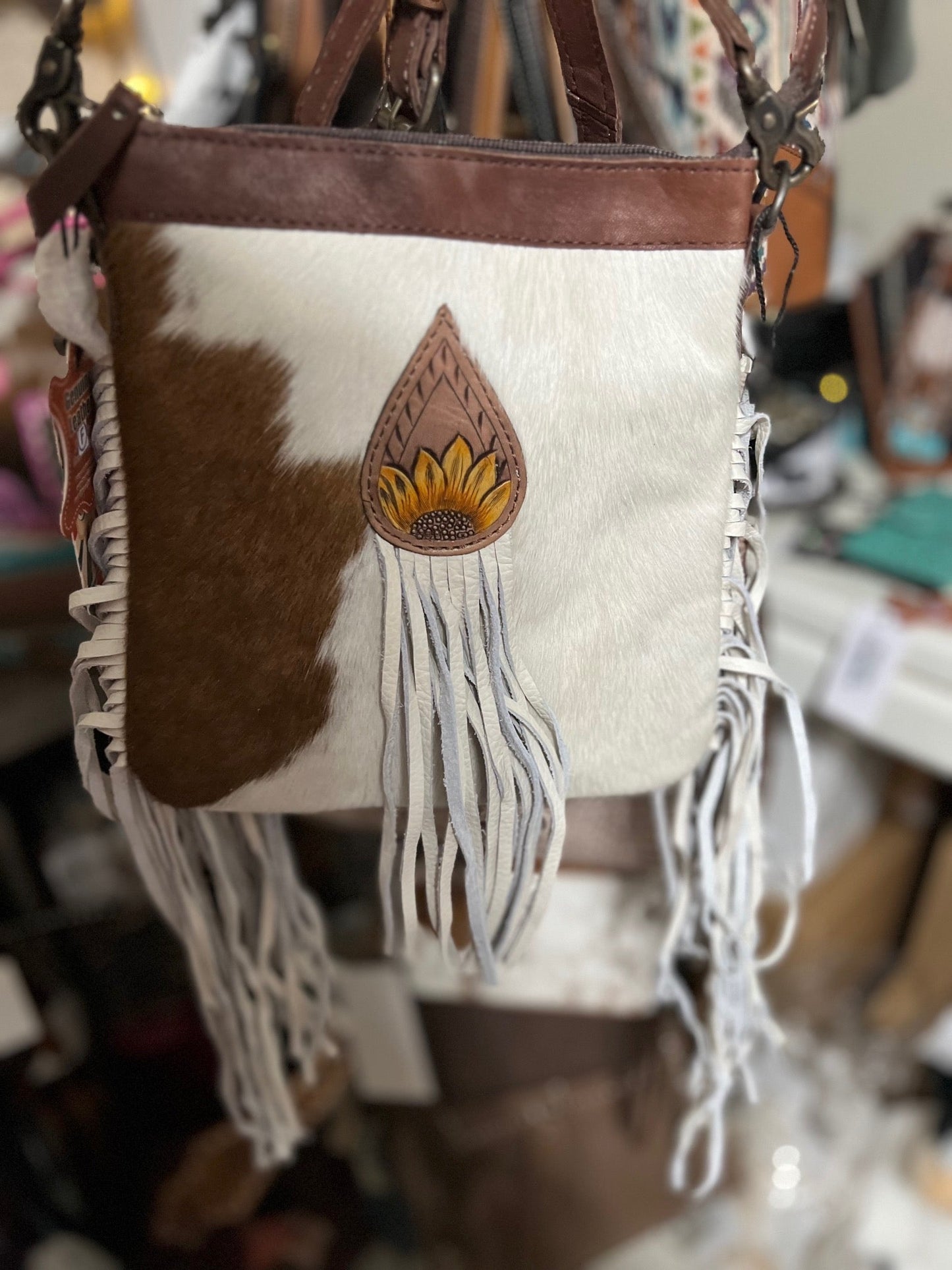 Sunflower Crossbody Genuine Leather Women Bag Western Bag Cedar Hill Country Market
