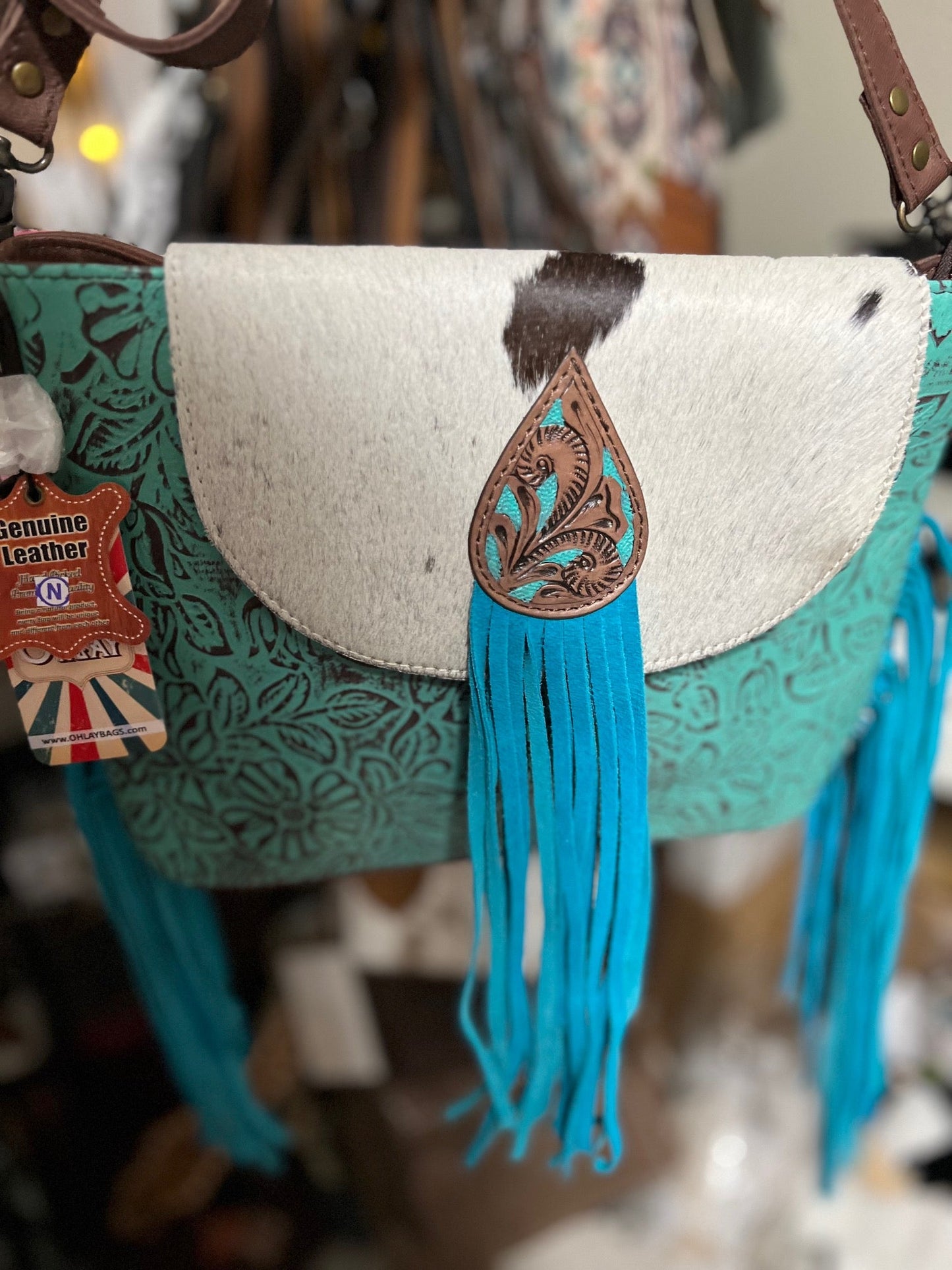Crossbody Genuine Leather Women Bag Western Bag Cedar Hill Country Market