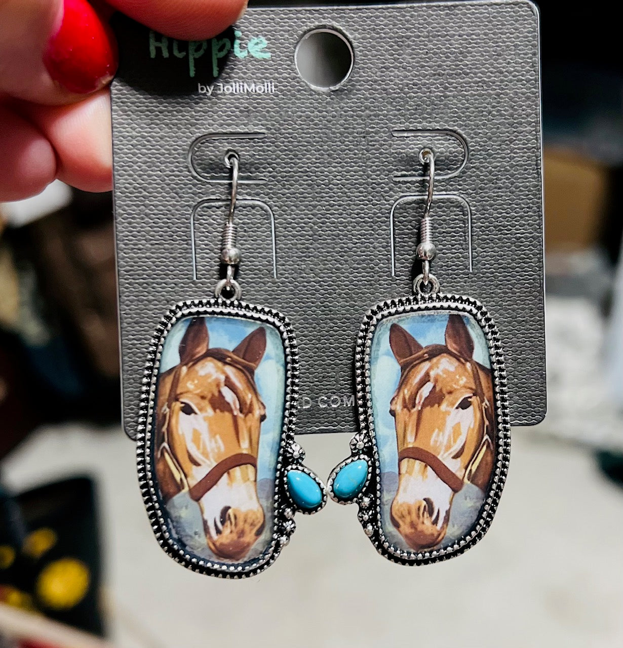 Western Horse Portrait Dangle Earrings Cedar Hill Country Market