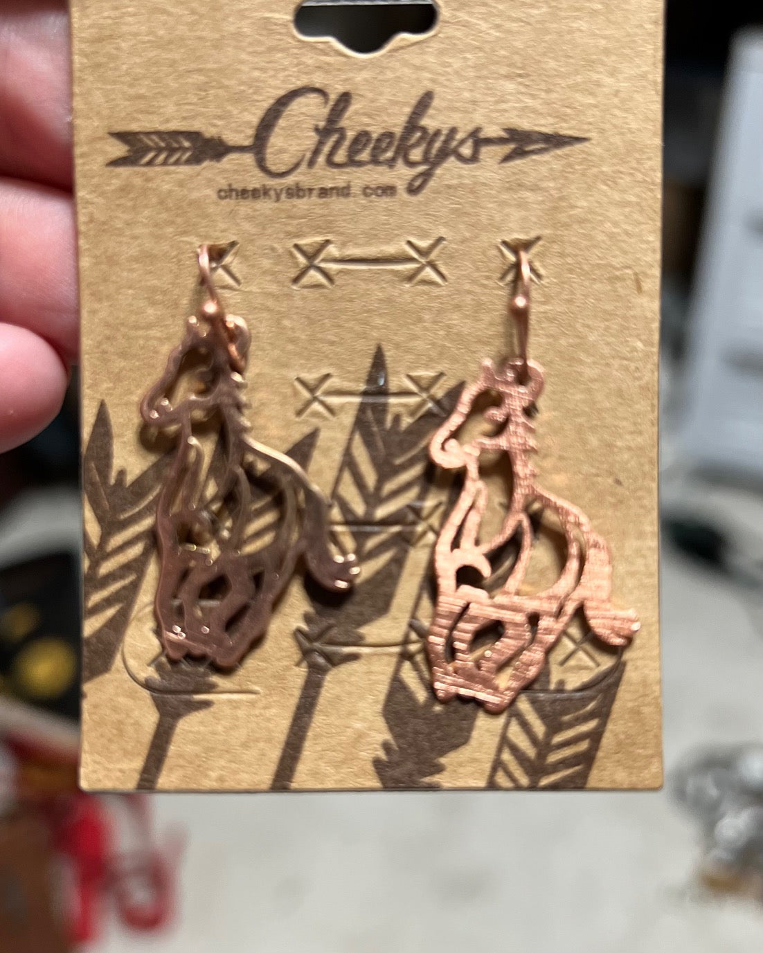 Copper Stallion Metal Earrings Cedar Hill Country Market