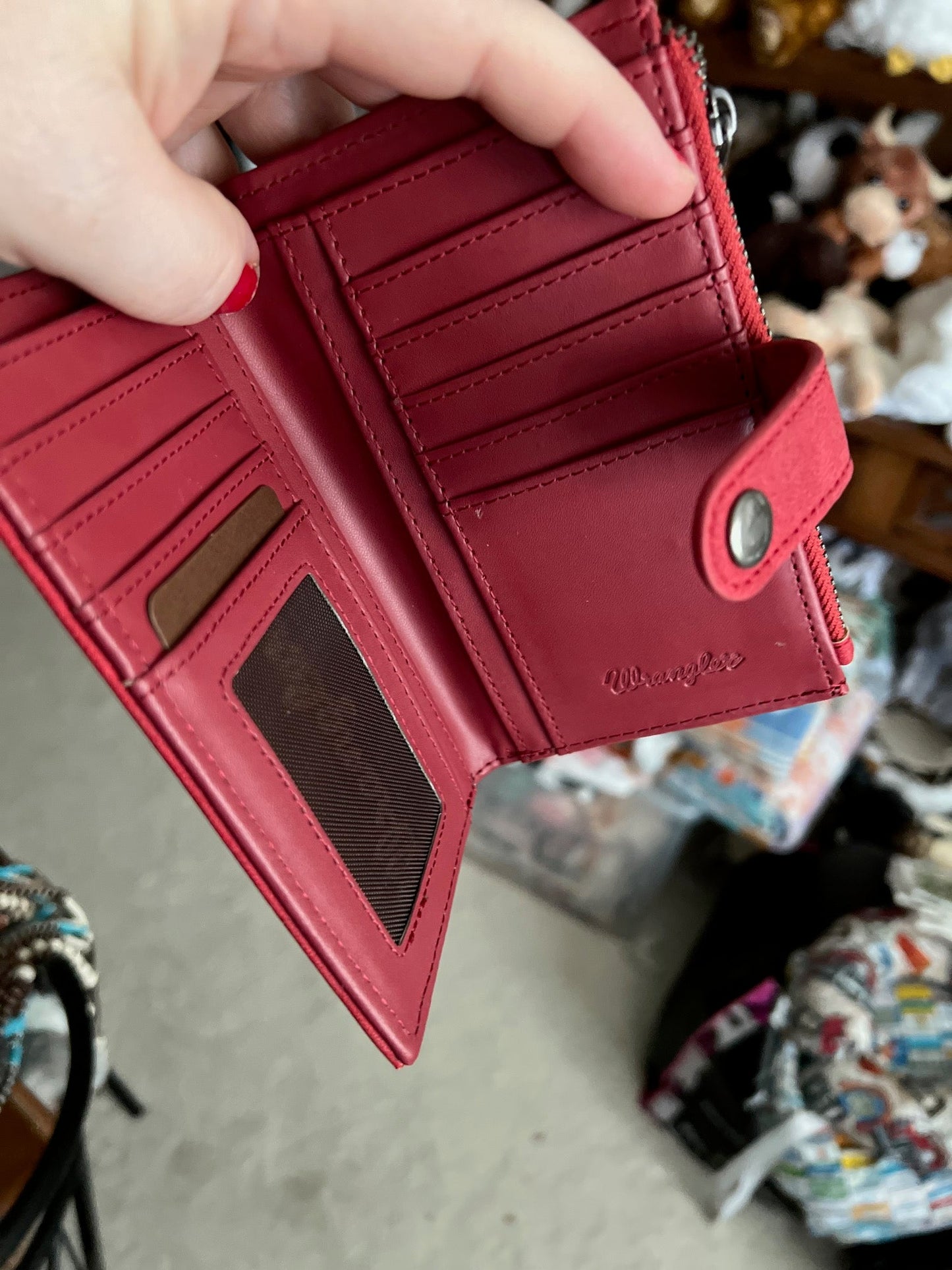 Wrangler "W" Stitch Card Holder Bi-Fold Wallet Cedar Hill Country Market