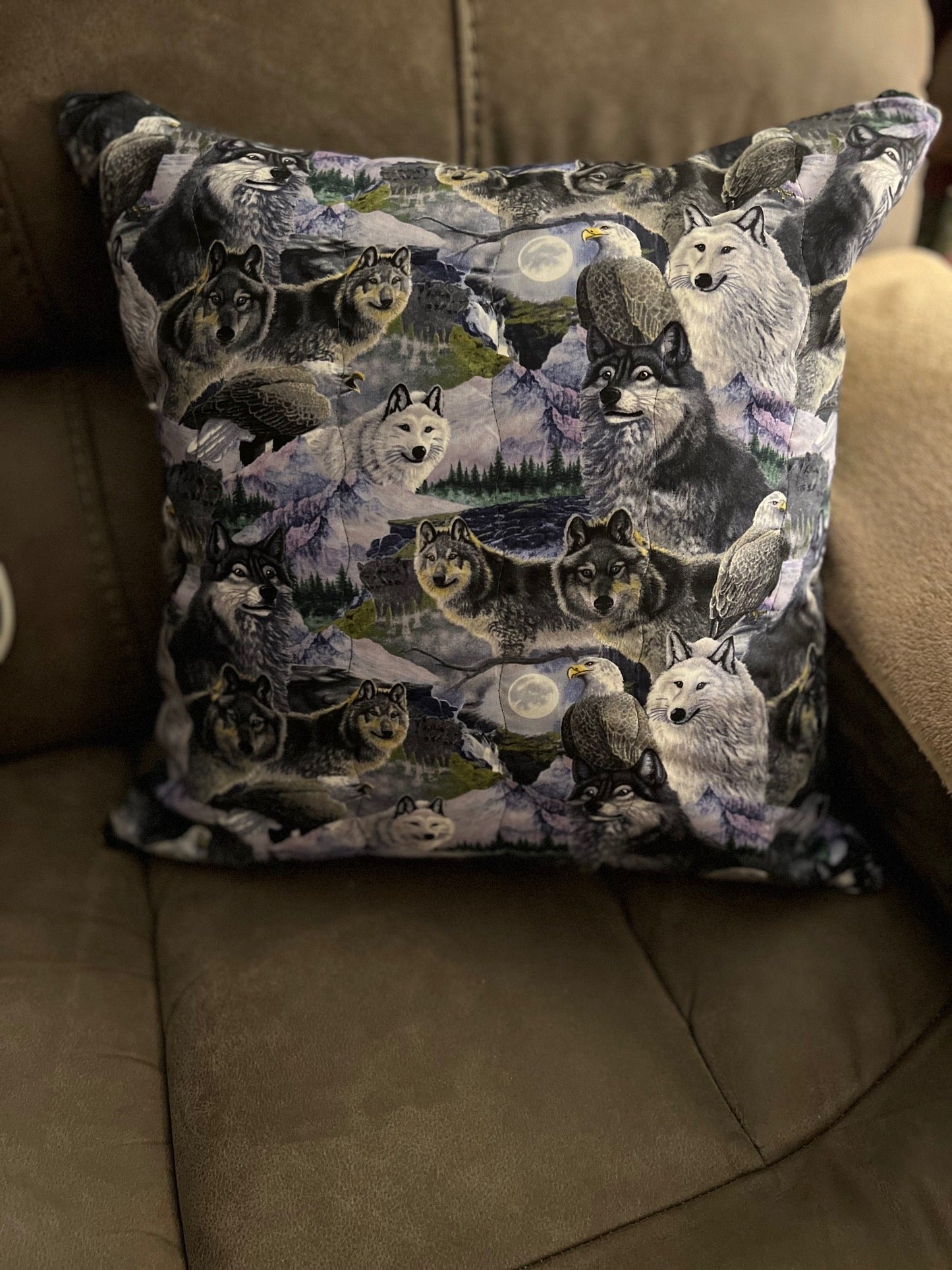 Spirit Wolf and Eagle Print Pillow Covers CedarHill Country Market