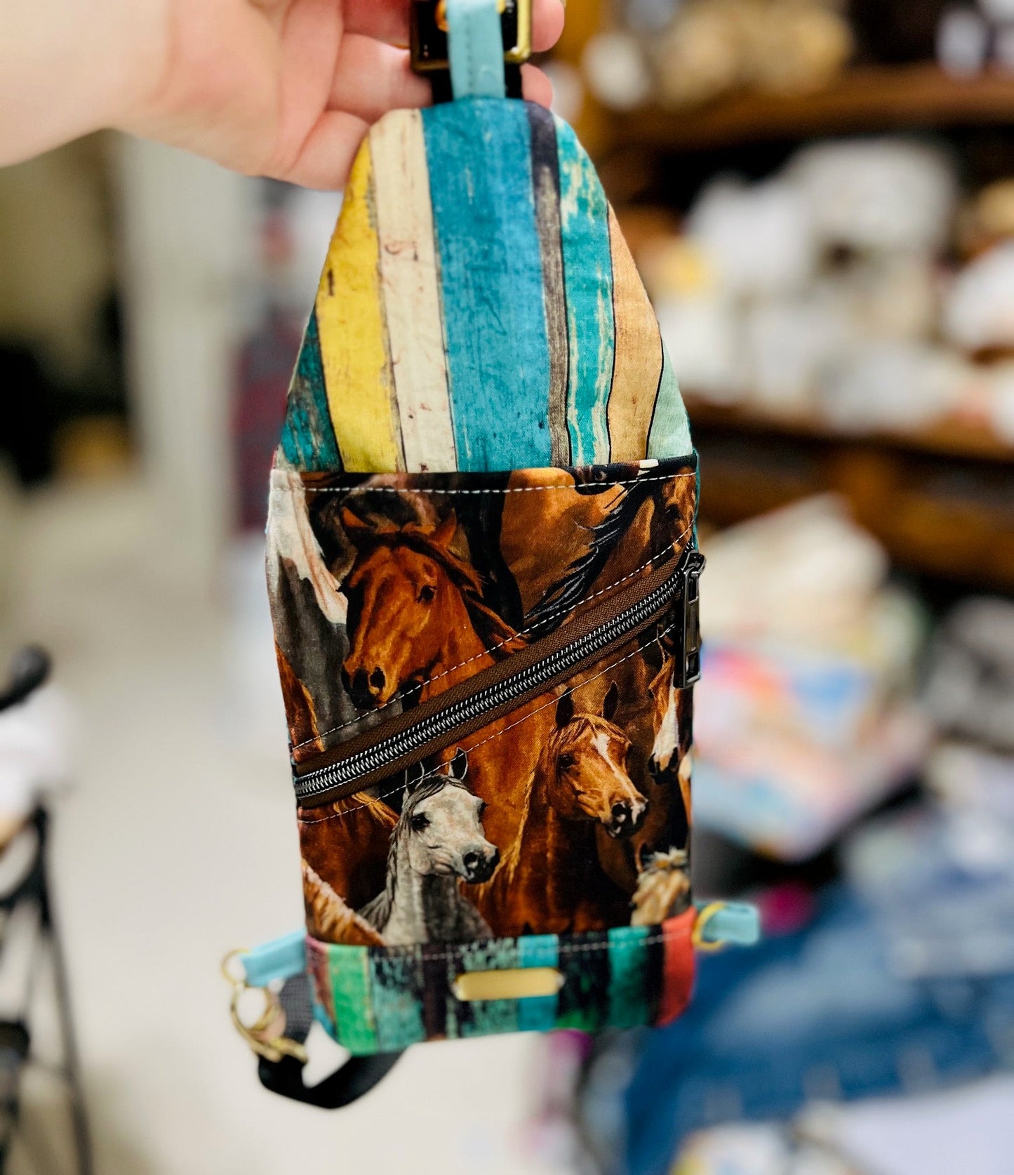 Galloping Stallion Handmade Sling Bag with Adjustable Strap Cedar Hill Country Market