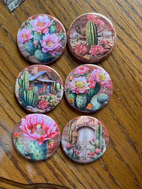 Cactus Dreams Western Themed Magnets - 3 inch Cedar Hill Country Market
