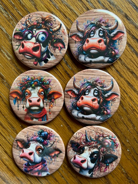 Silly Cow Western Themed Magnets - 3 inch Cedar Hill Country Market