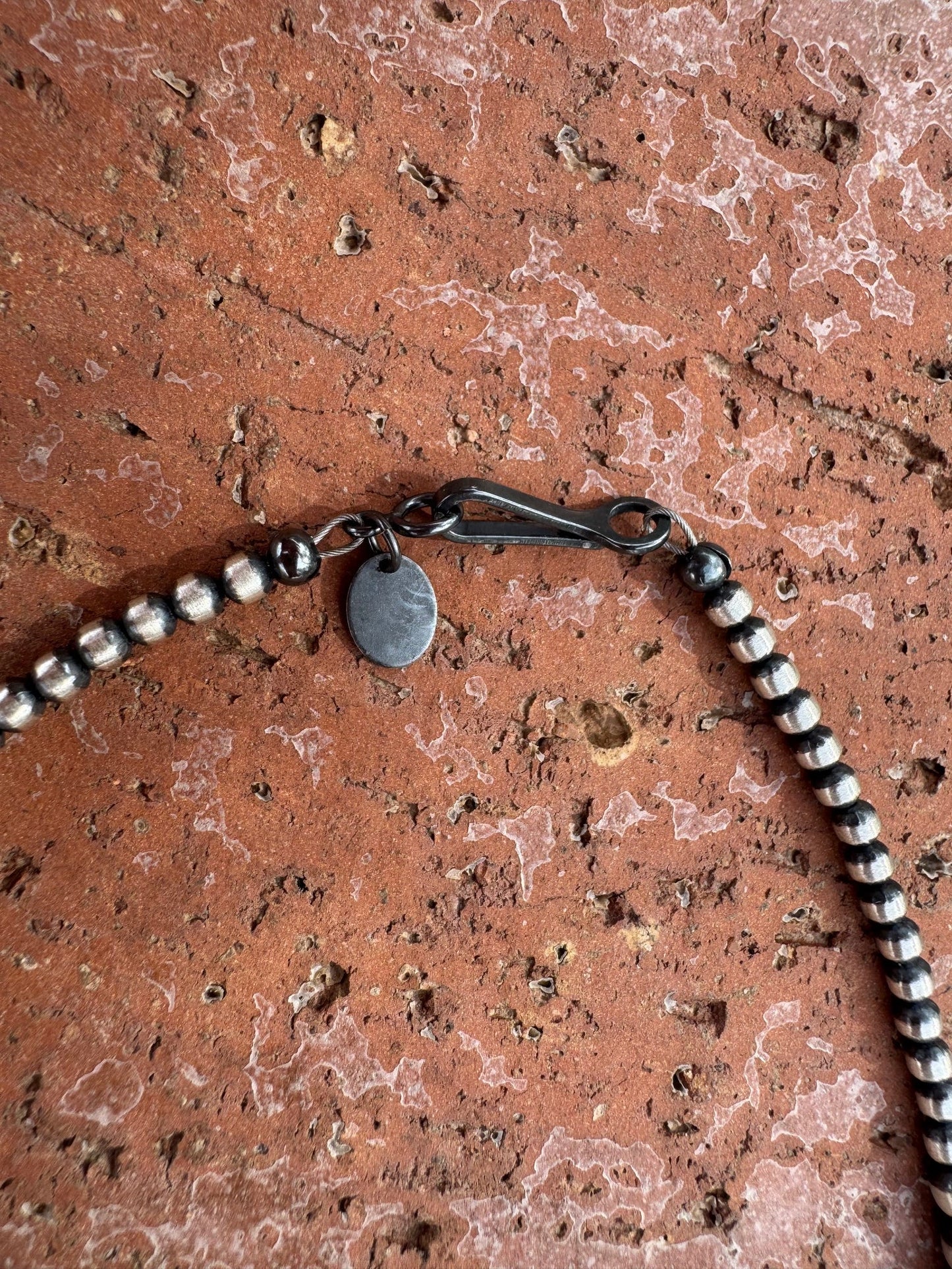 Handcrafted Multi Stone & Sterling Silver 3-8mm Beaded Necklace 14" Nizhoni Traders LLC