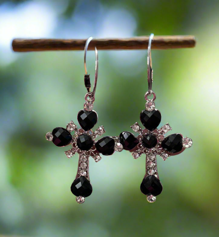 Crystal Dangle Cross Earrings Cedar Hill Country Market