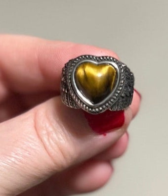 Tigers Eye Heart Wing Ring - Size 7.5 CedarHill Country Market