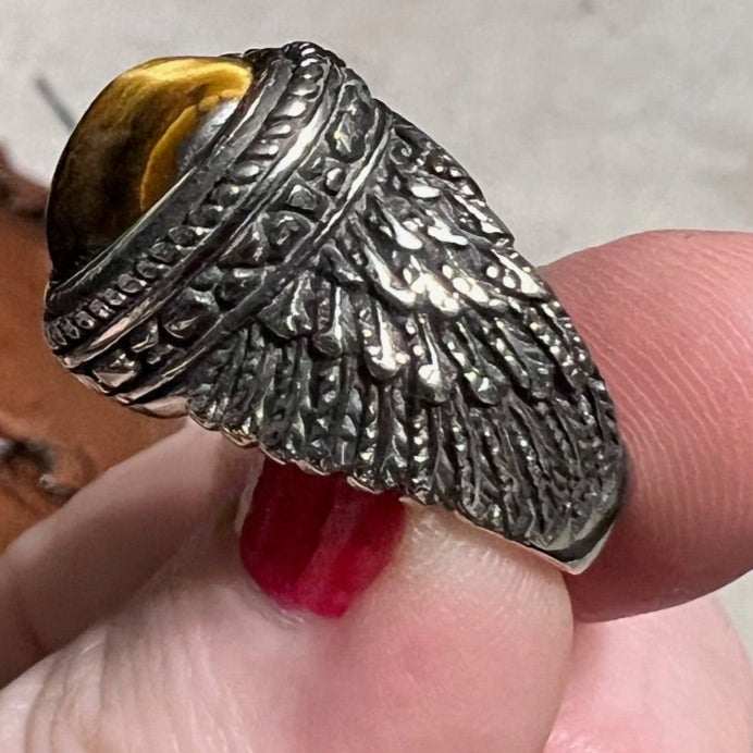 Tigers Eye Heart Wing Ring - Size 7.5 CedarHill Country Market