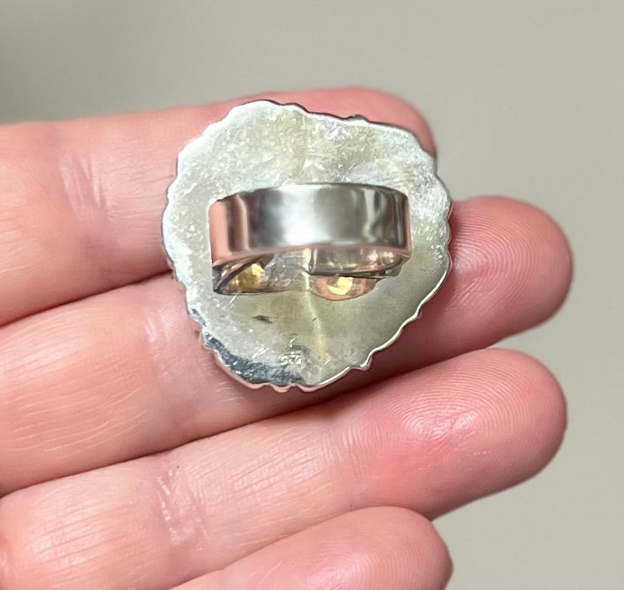 K2 Jasper and Aquamarine Sterling Silver Adjustable Ring Cedar Hill Country Market