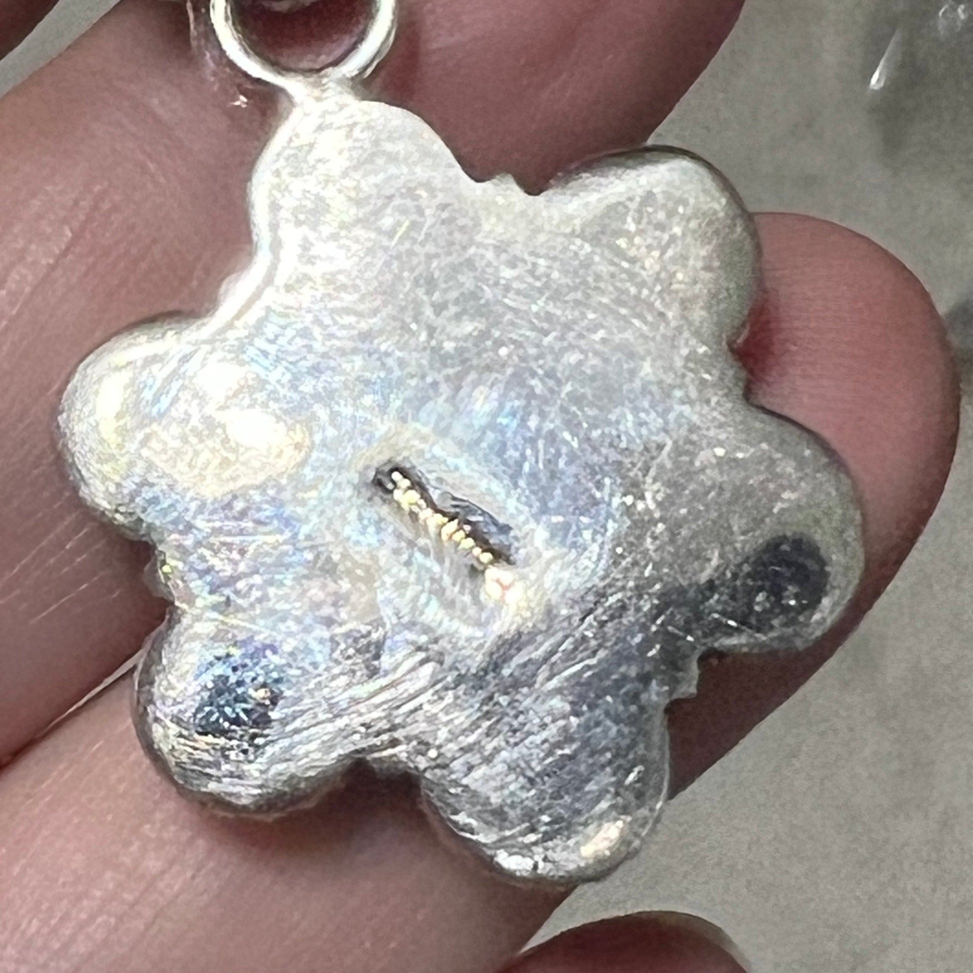 Sterling Silver Lapis and Coral Daisy Pendant  - 1 inch Cedar Hill Country Market