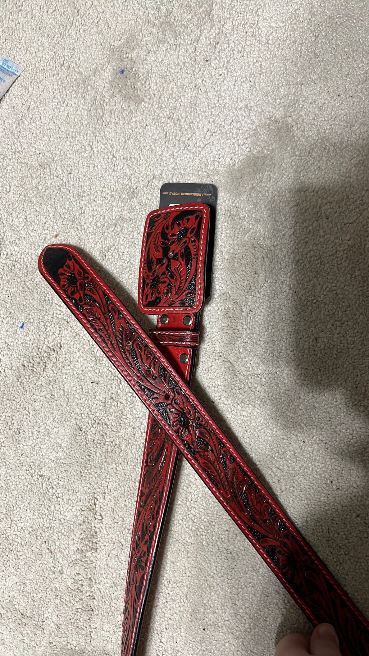 RED and Black American Darling Western Buckle Belt XL/40 CedarHill Country Market