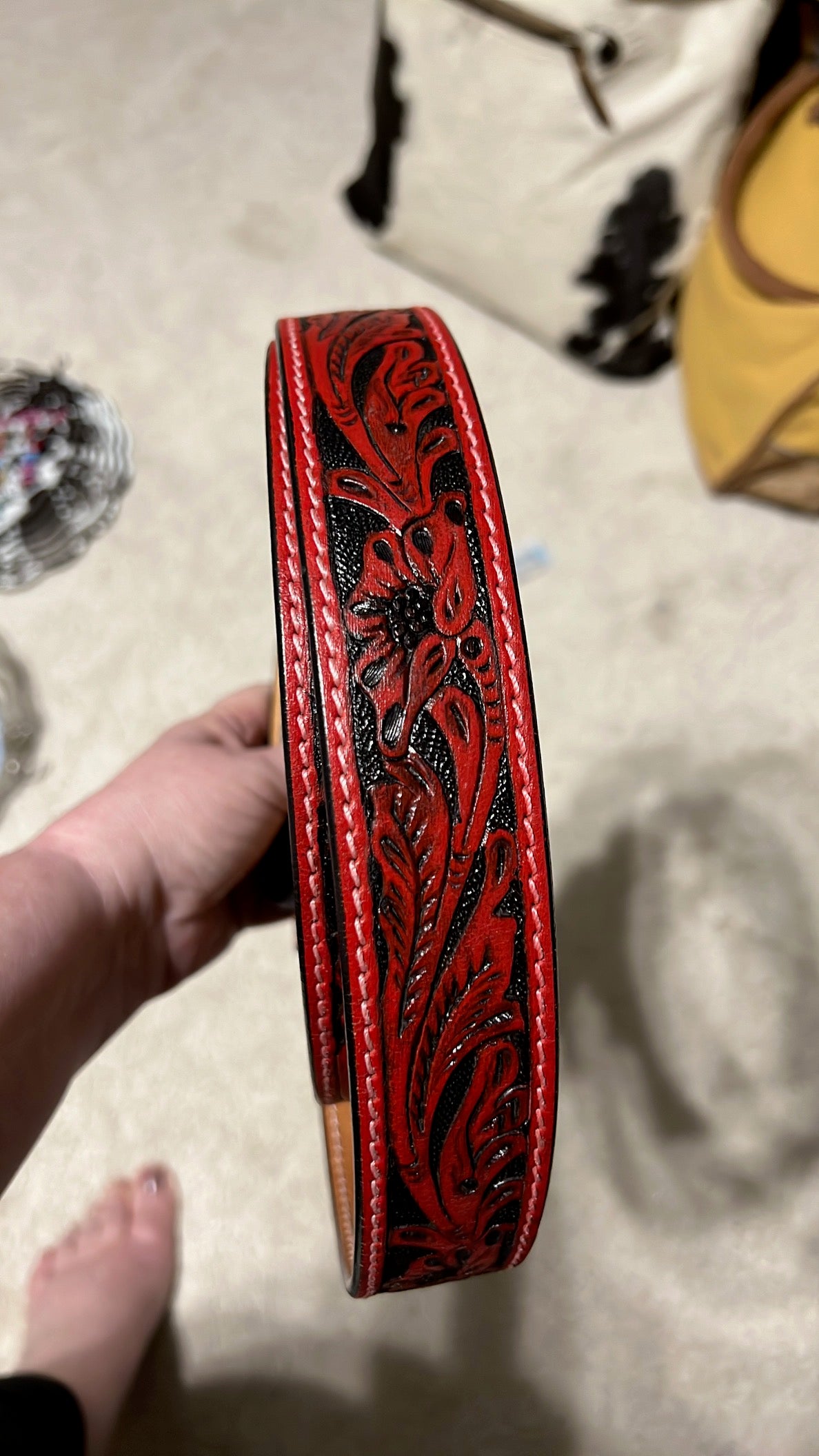 RED and Black American Darling Western Buckle Belt XL/40 CedarHill Country Market