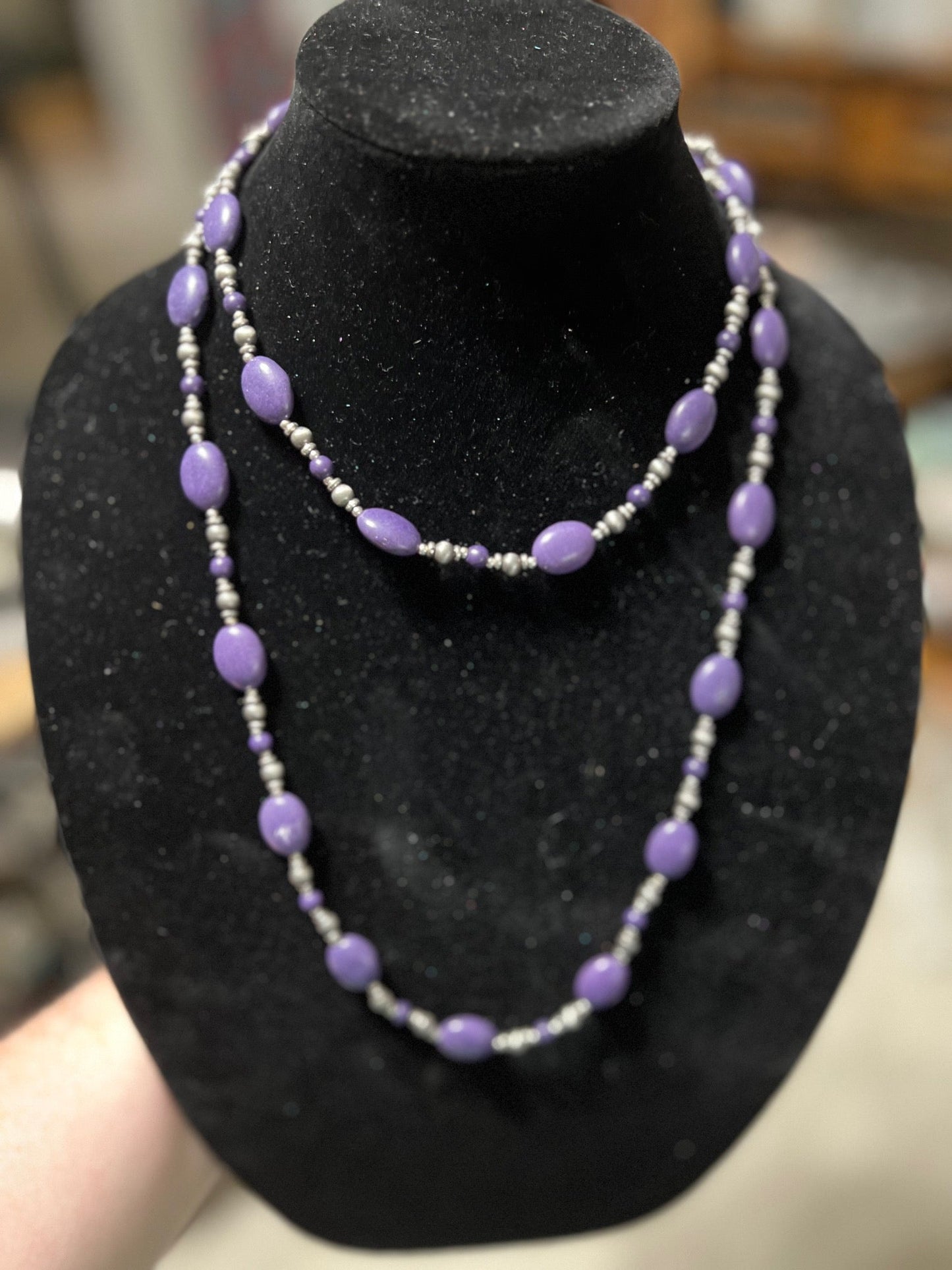 Fashion Purple Double Decker Necklace Cedar Hill Country Market