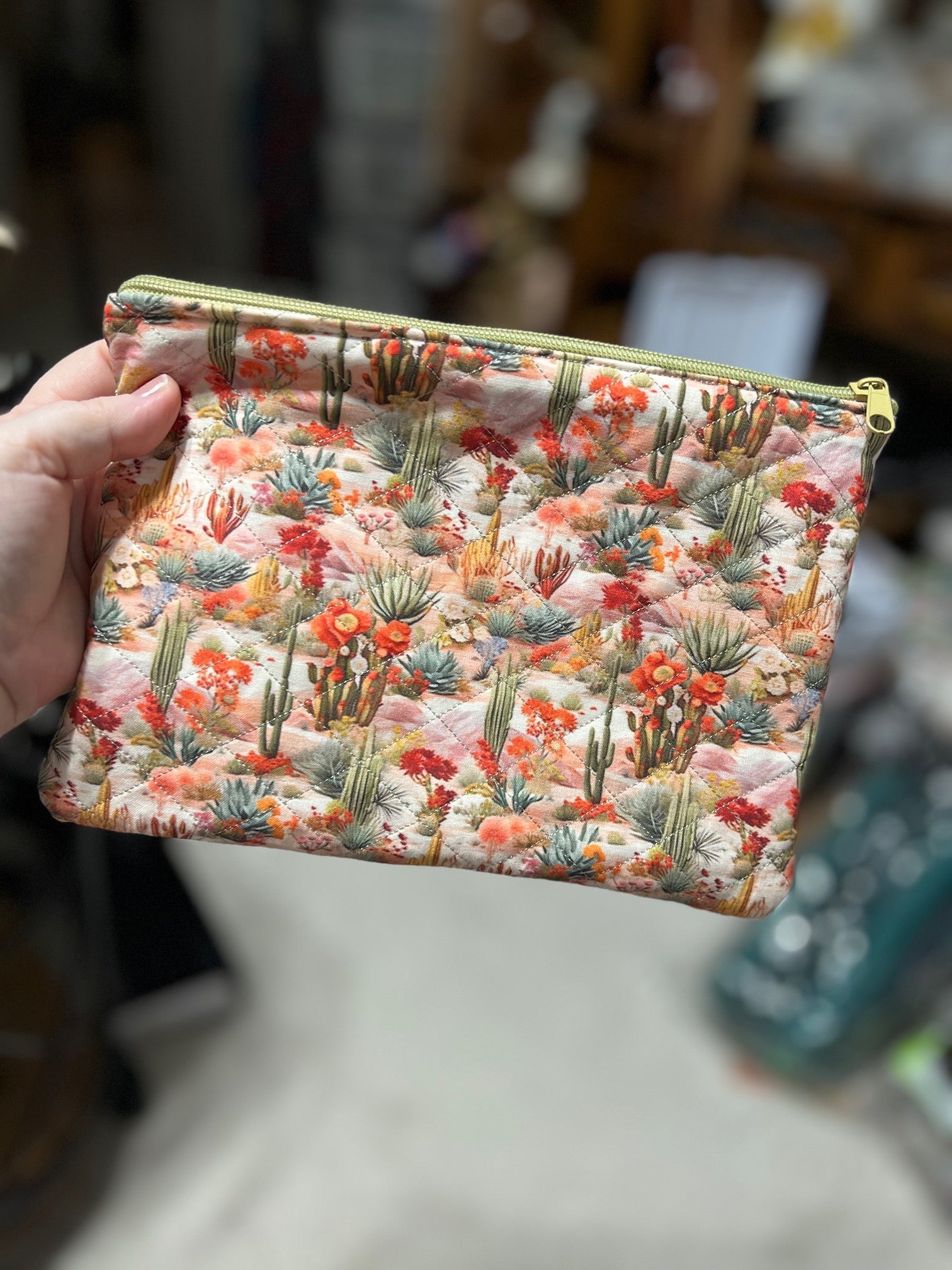 Cactus Dream Zipper Make Up Bag Cedar Hill Country Market