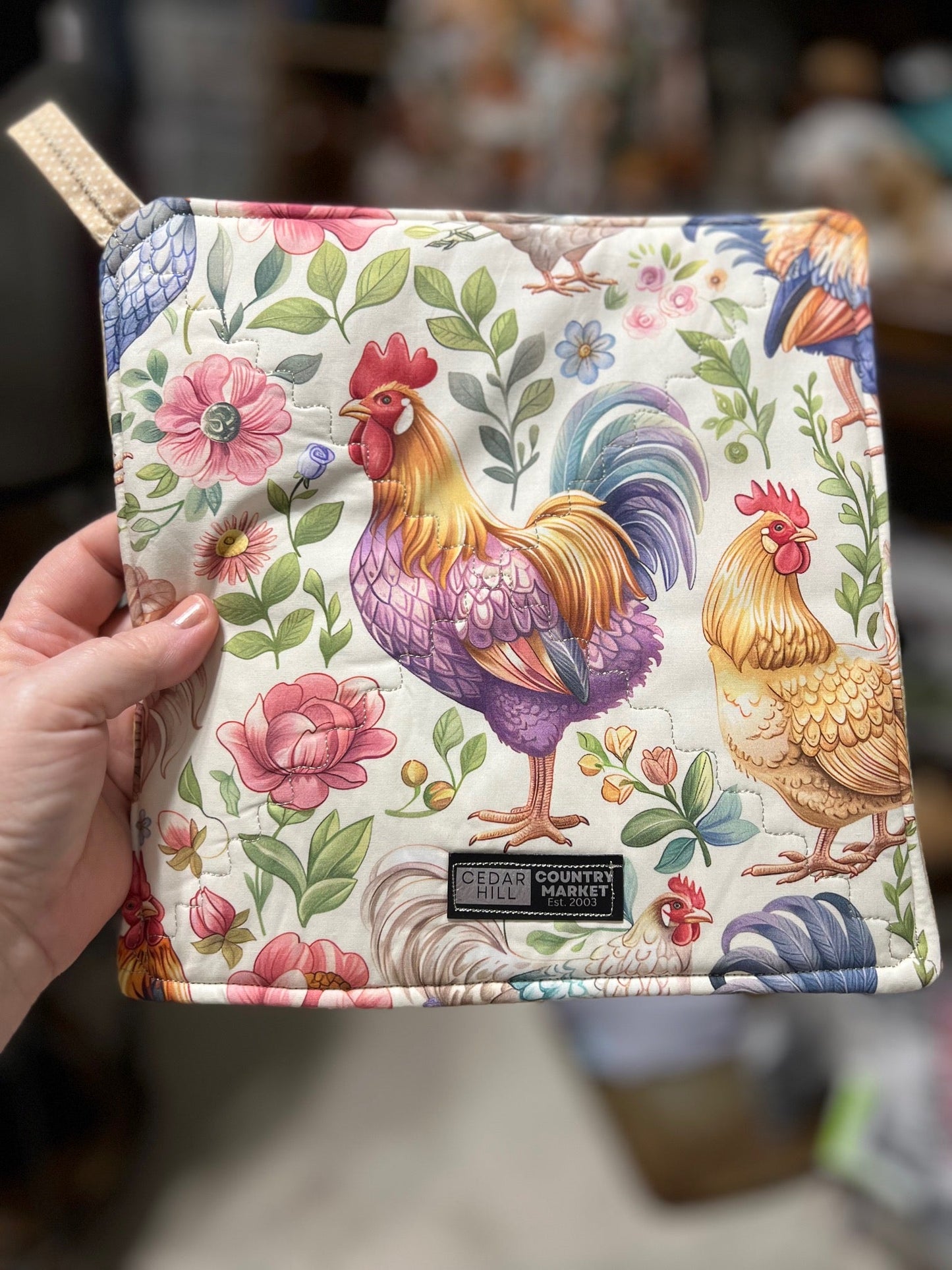 Rooster Pot Holders/Trivets with Loop Cedar Hill Country Market