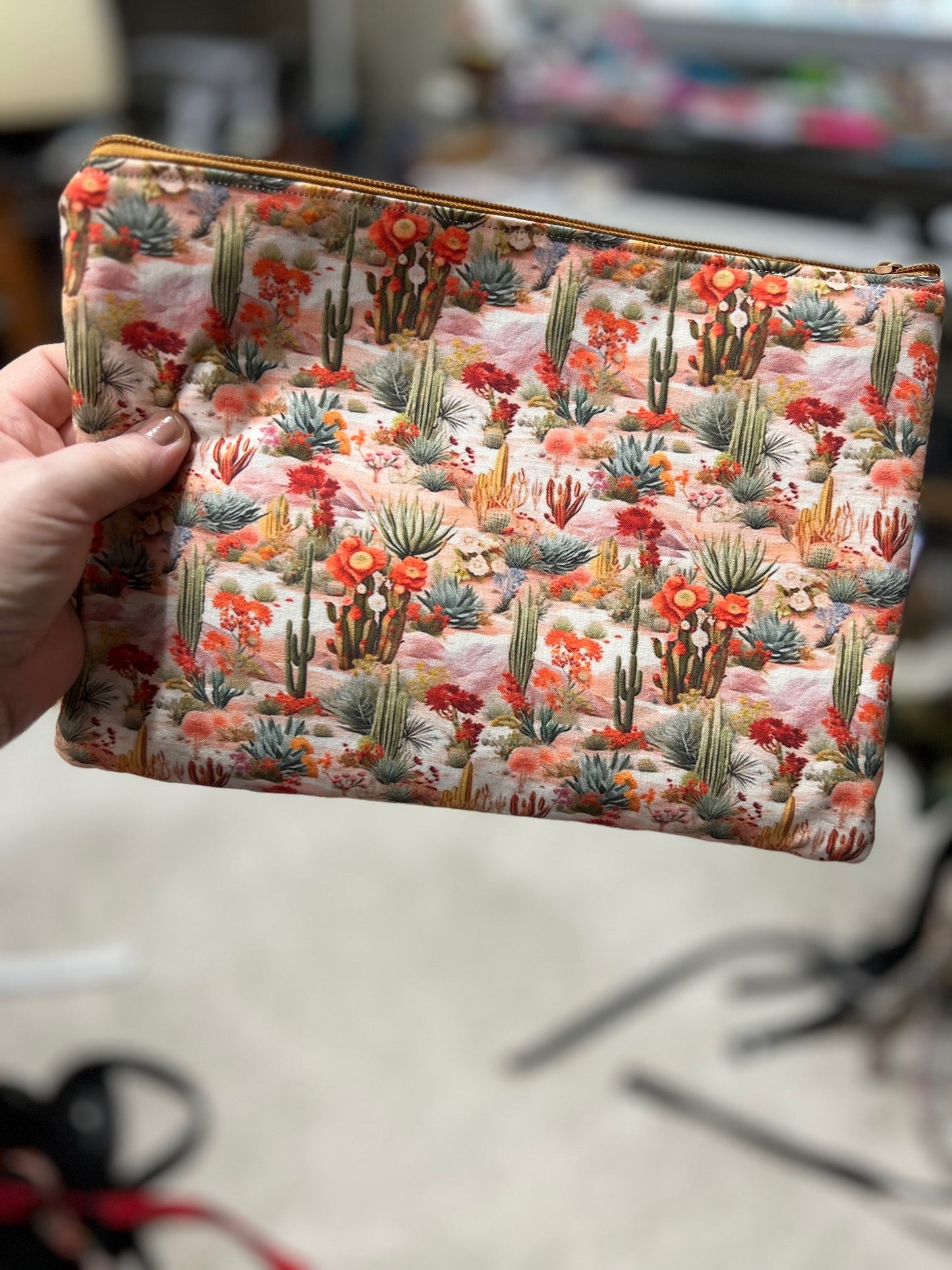 Cactus Dream Zipper Make Up Bag Cedar Hill Country Market