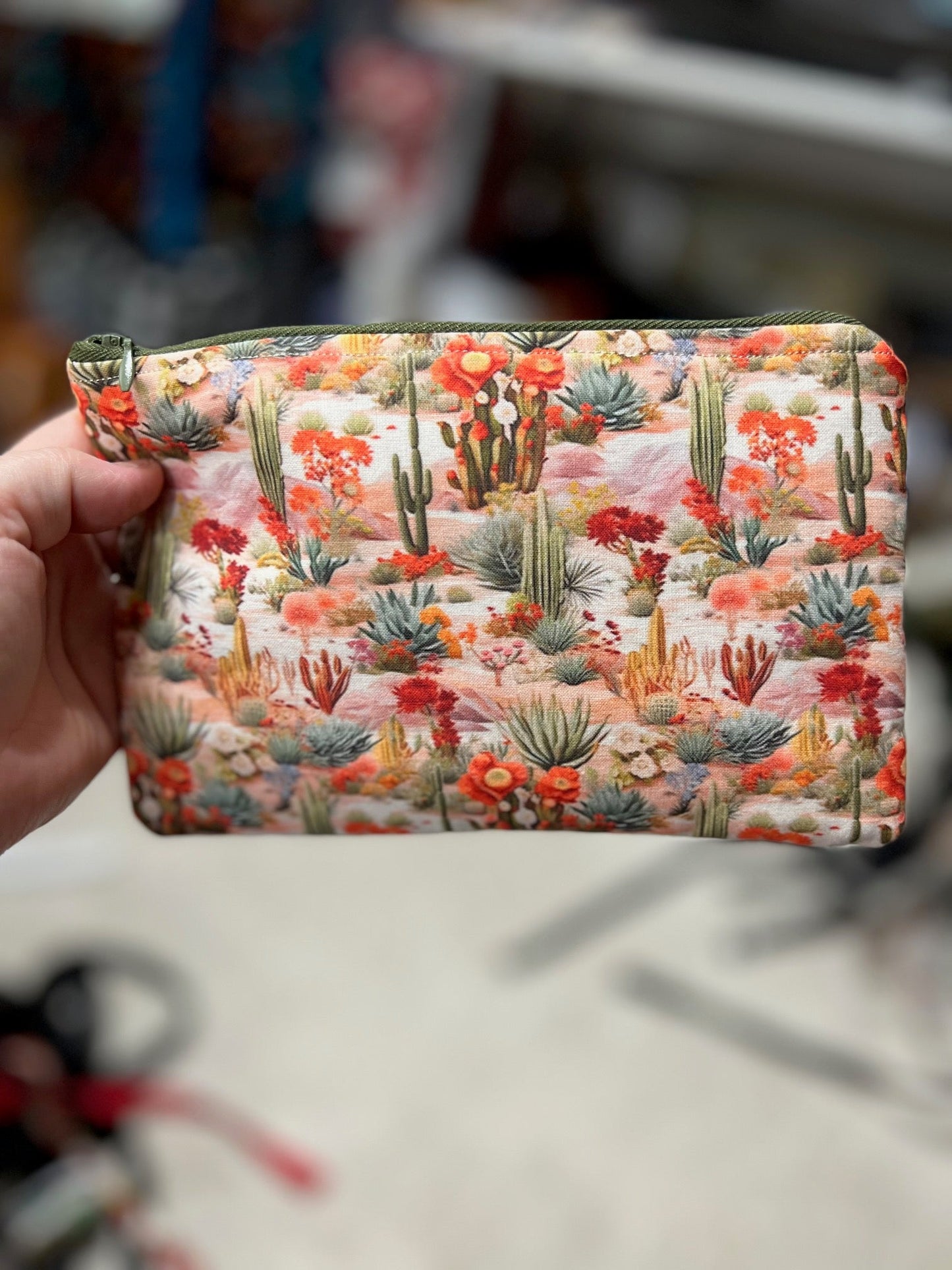 Cactus Dream Zipper Make Up Bag Cedar Hill Country Market