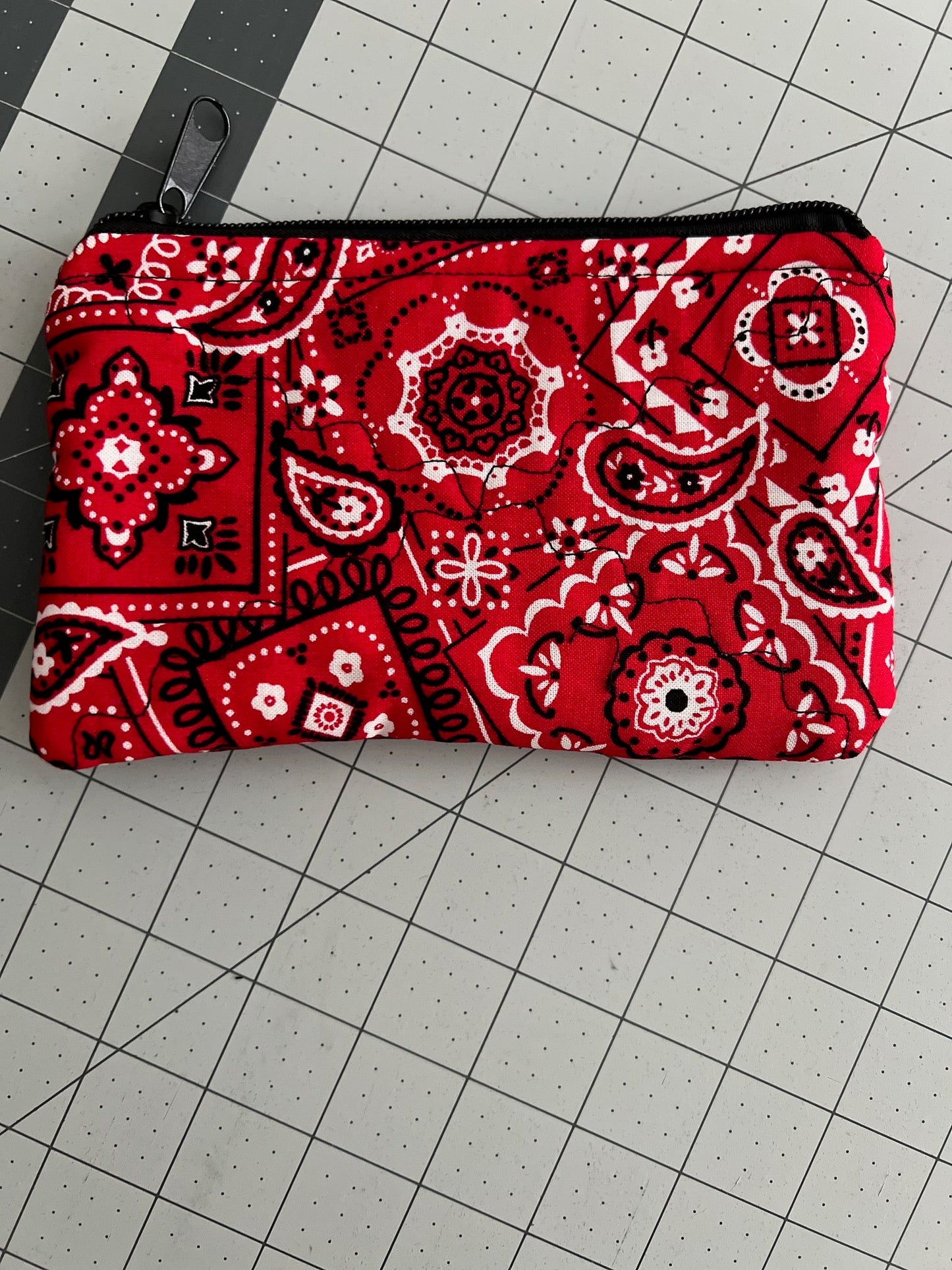 Red Bandana Zipper Make Up Bag Cedar Hill Country Market