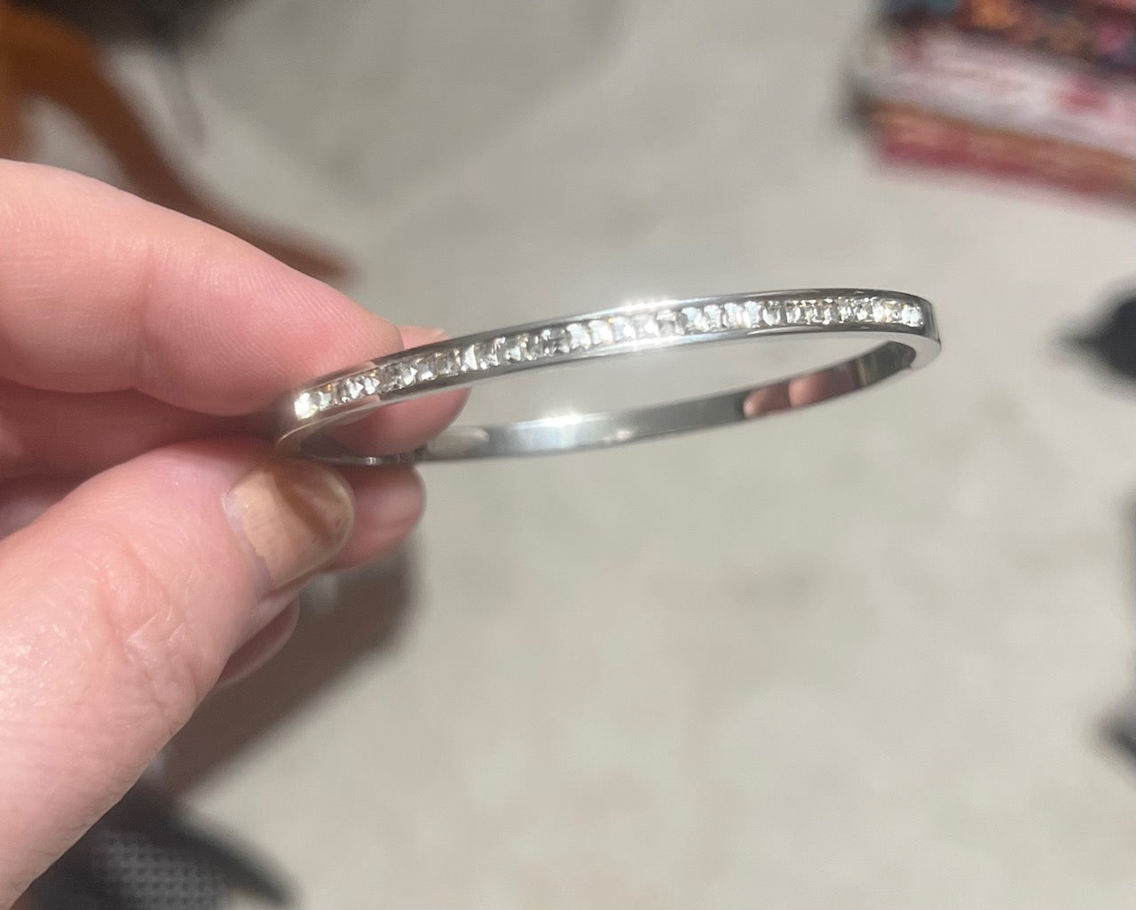 Bangle Bracelets - Stainless Steel  CZ Cedar Hill Country Market