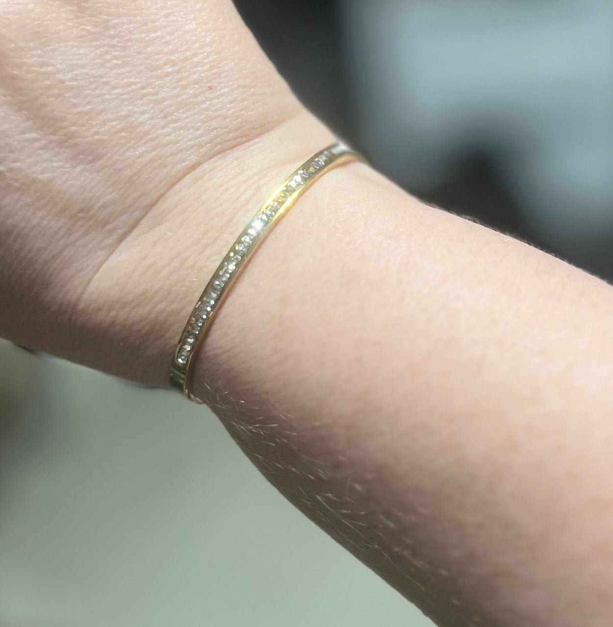 Bangle Bracelets - Stainless Steel  CZ Cedar Hill Country Market