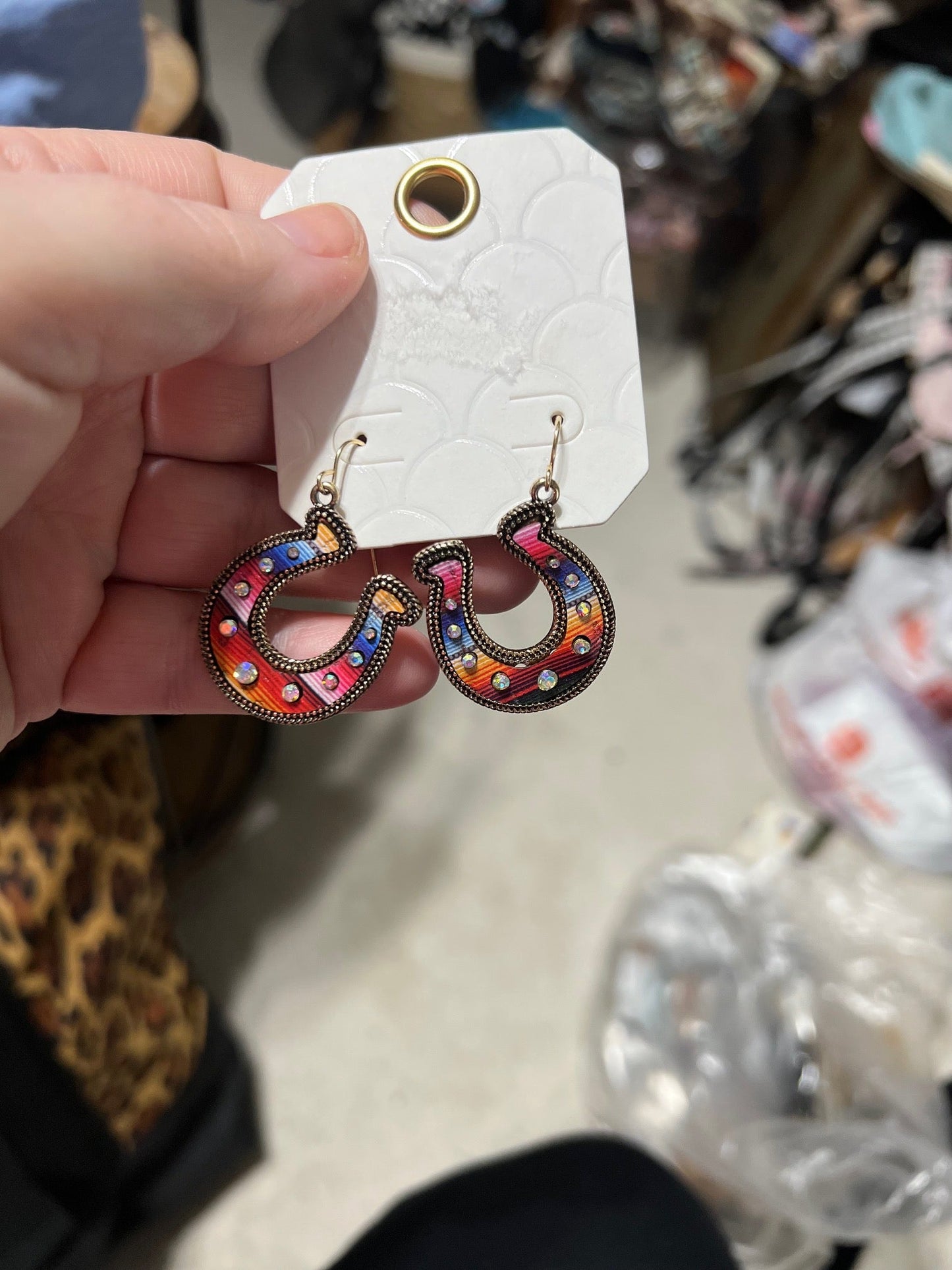 Rainbow Horseshoe Earrings Cedar Hill Country Market