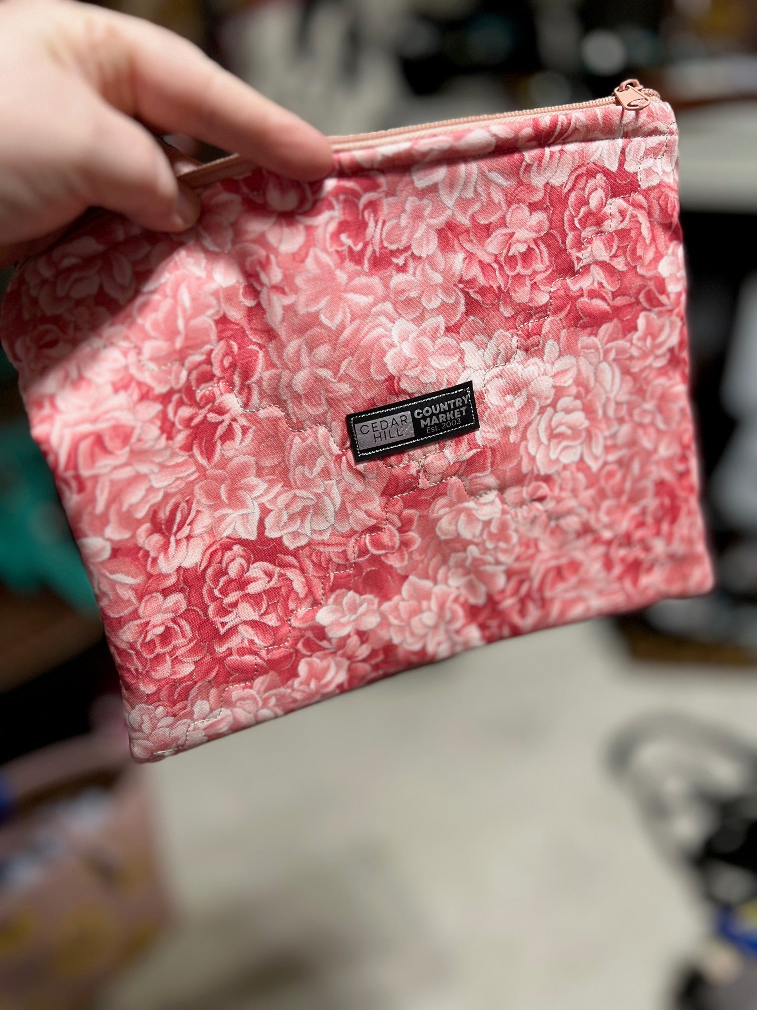 Pink Azalea Zipper Make Up Bag Cedar Hill Country Market