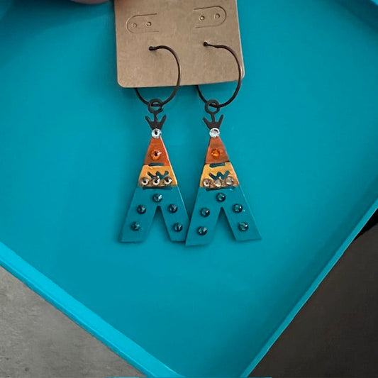 Metal Teepee Hoop Earrings - Multi Cedar Hill Country Market