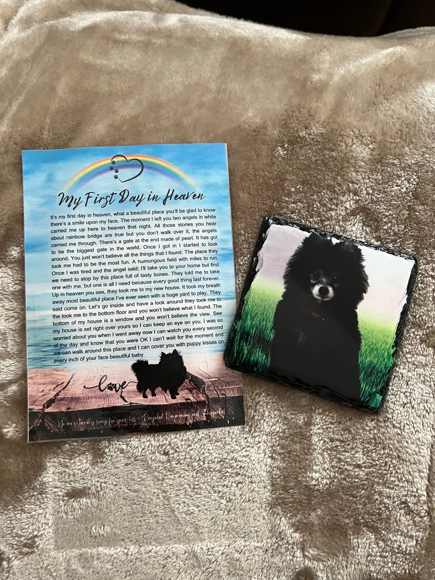 Photo Rock Slate Pet Lovers Pet Memorial Custom Personalized Gift with pets picture Cedar Hill Country Market
