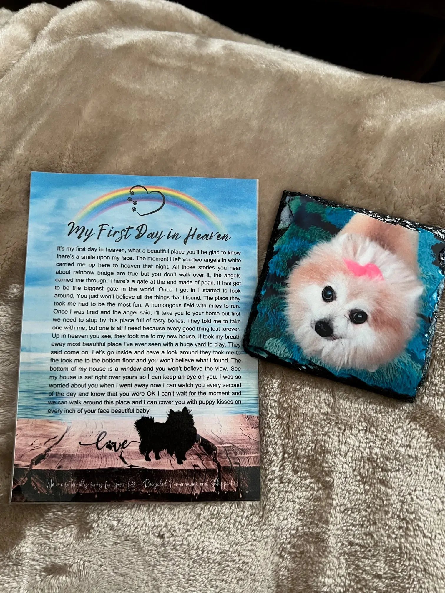 Photo Rock Slate Pet Lovers Pet Memorial Custom Personalized Gift with pets picture Cedar Hill Country Market