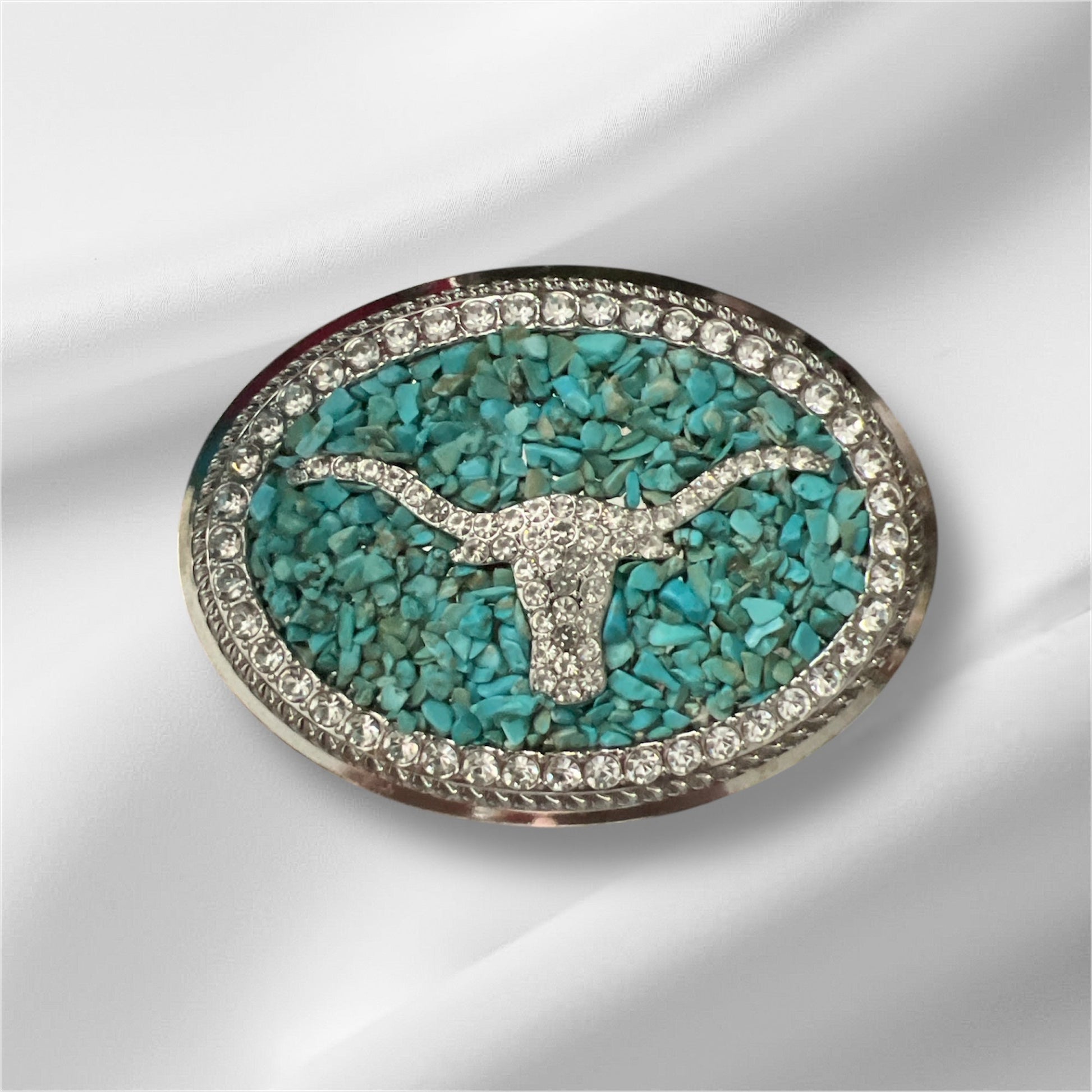 Fashion Crushed Turquoise Stone and Bling Rodeo Belt Buckles No. 2201 Cedar Hill Country Market
