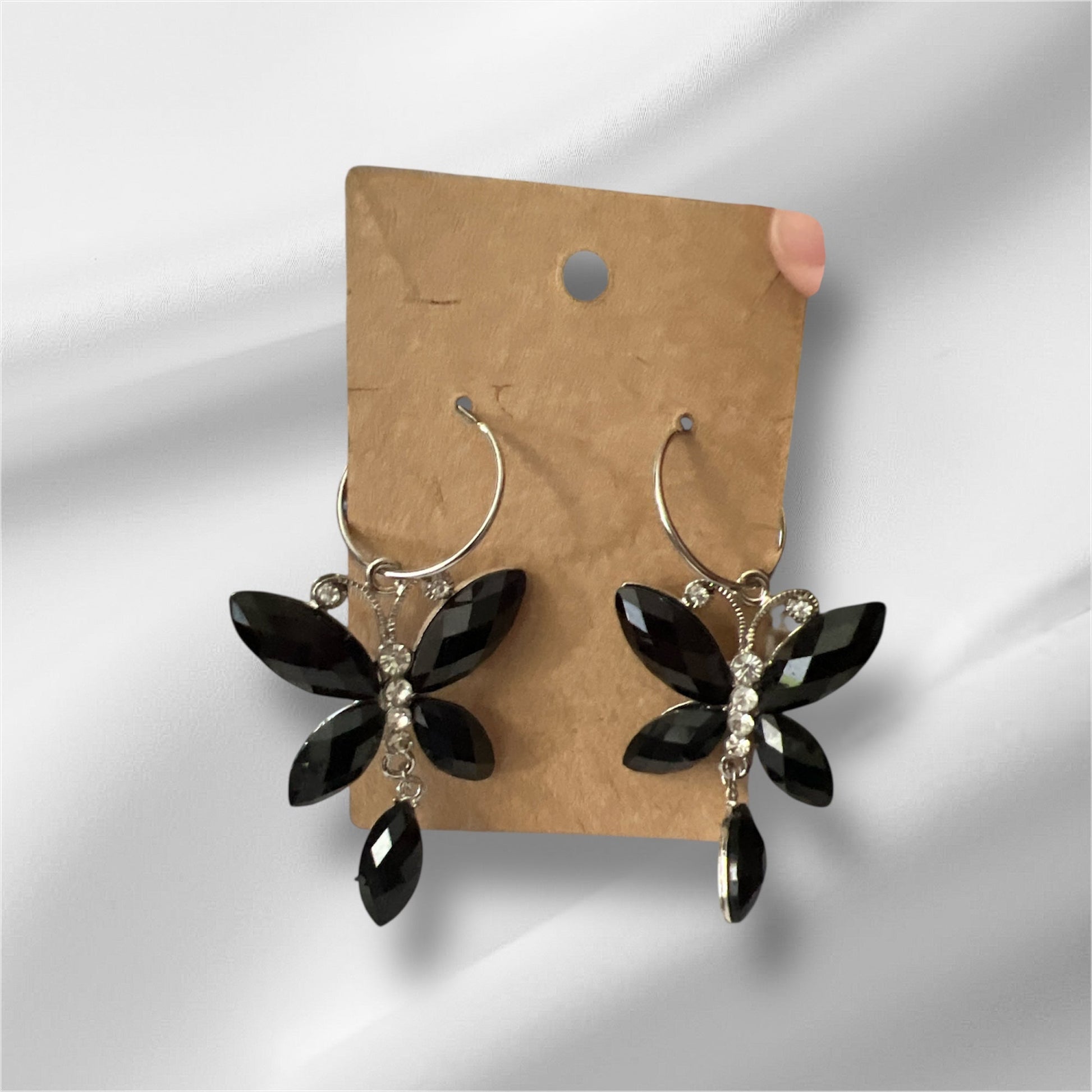 Black Butterfly Faceted Earrings - No. 405 Cedar Hill Country Market
