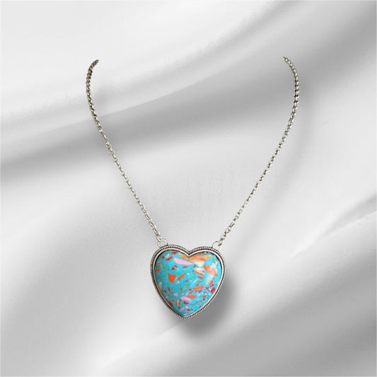 Confetti Heart Pendant Necklace No. 409 Cedar Hill Country Market