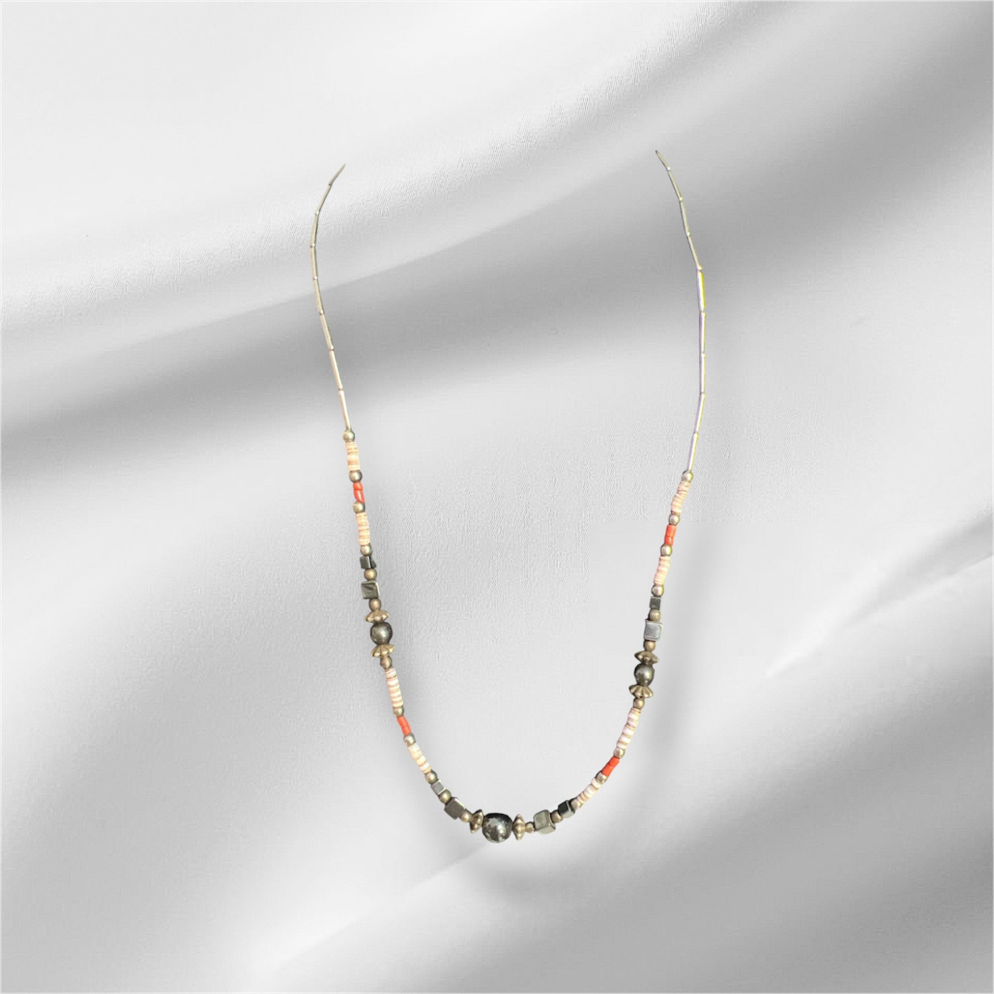 Hematite Beaded necklace southwestern design 19” No. 427 Cedar Hill Country Market