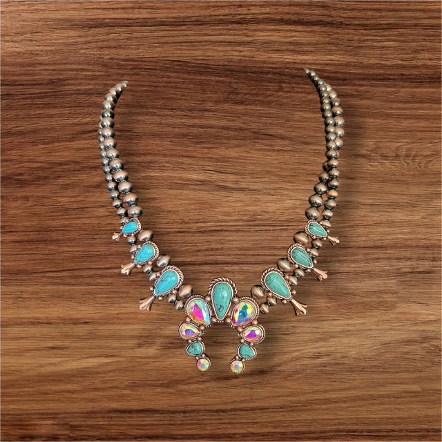 Mini Squash Navajo Inspired Necklace (Multi) 0692 CedarHill Country Market