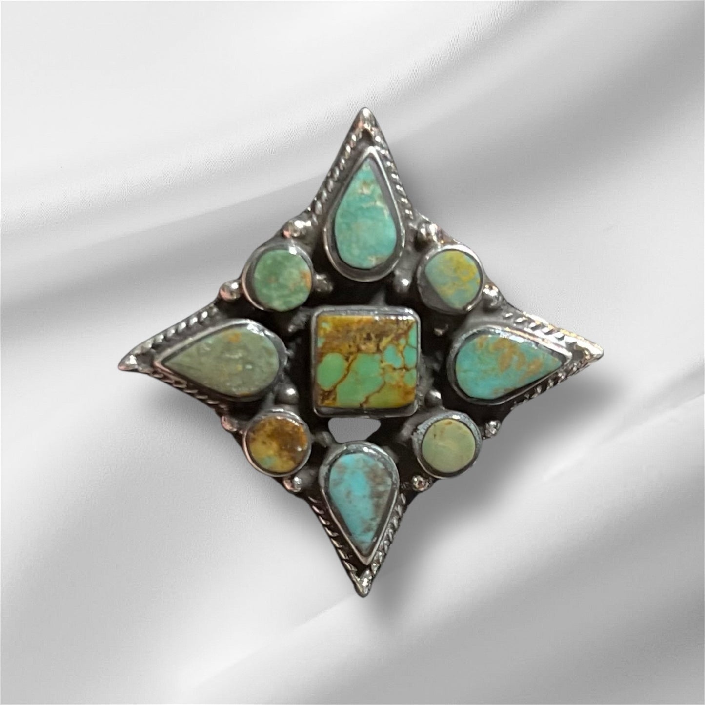 Open Source Turquoise Multi Stone Sterling Silver Ring - Fully Adjustable Cedar Hill Country Market