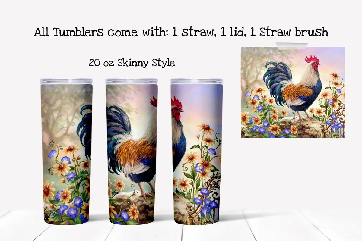 Sunflower Rooster 20 oz Tumbler Cedar Hill Country Market