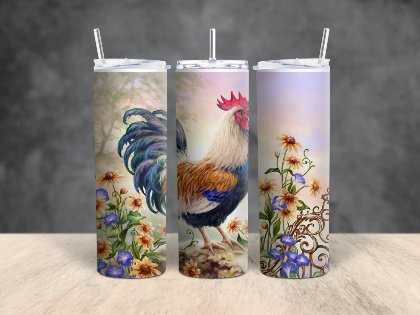 Sunflower Rooster 20 oz Tumbler Cedar Hill Country Market