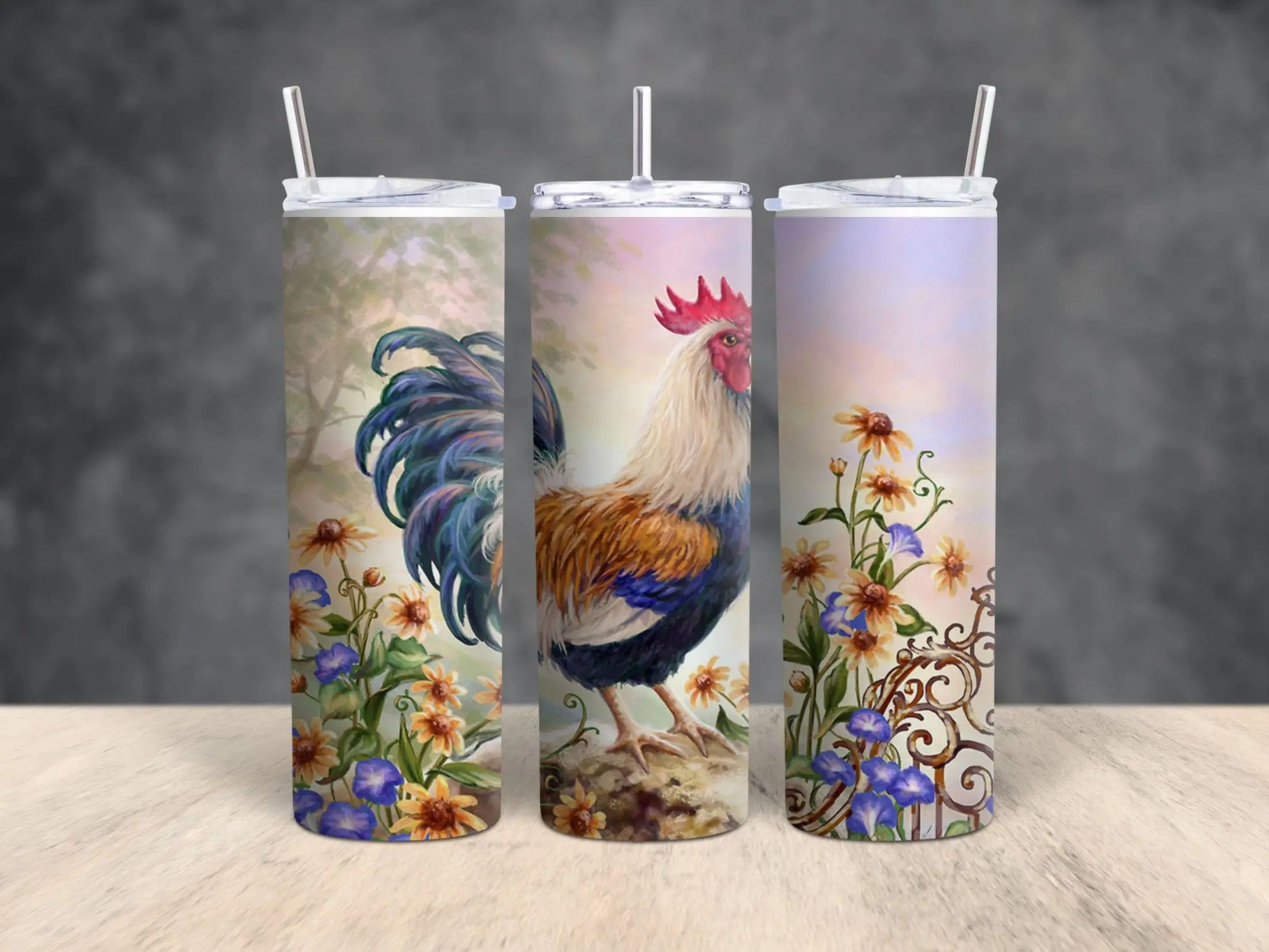 Sunflower Rooster 20 oz Tumbler Cedar Hill Country Market