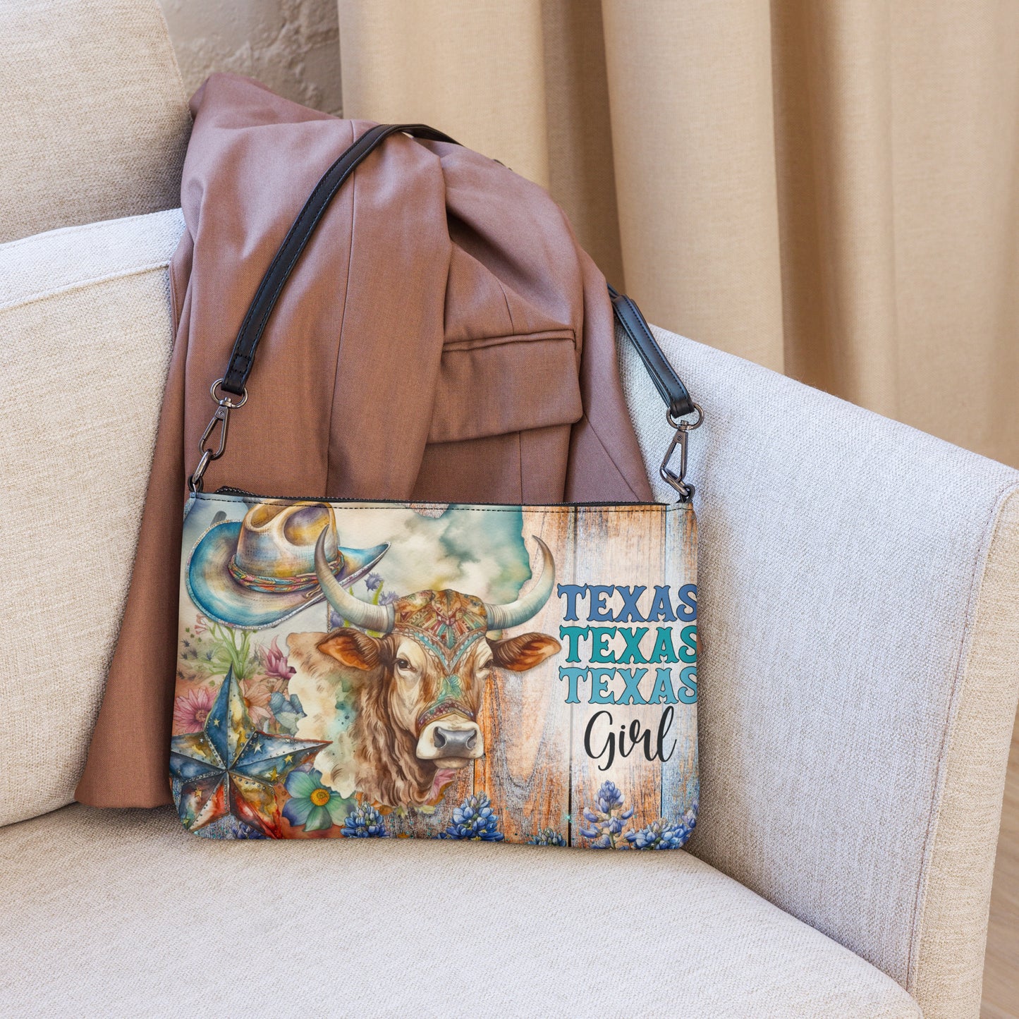 Texas Girl Bluebonnet Crossbody bag CedarHill Country Market