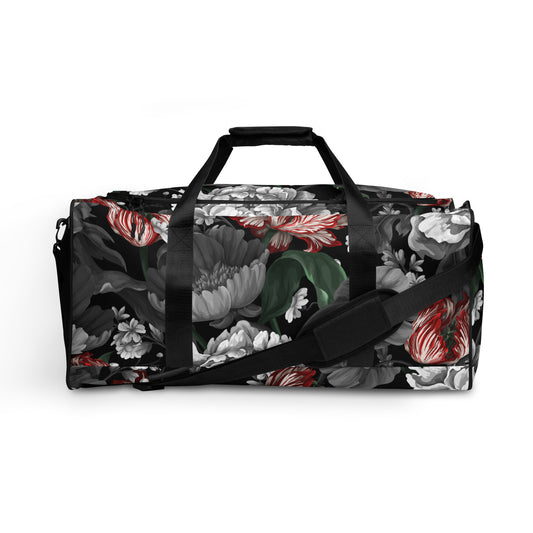 Gothic Black and Red Peony Duffle bag CedarHill Country Market