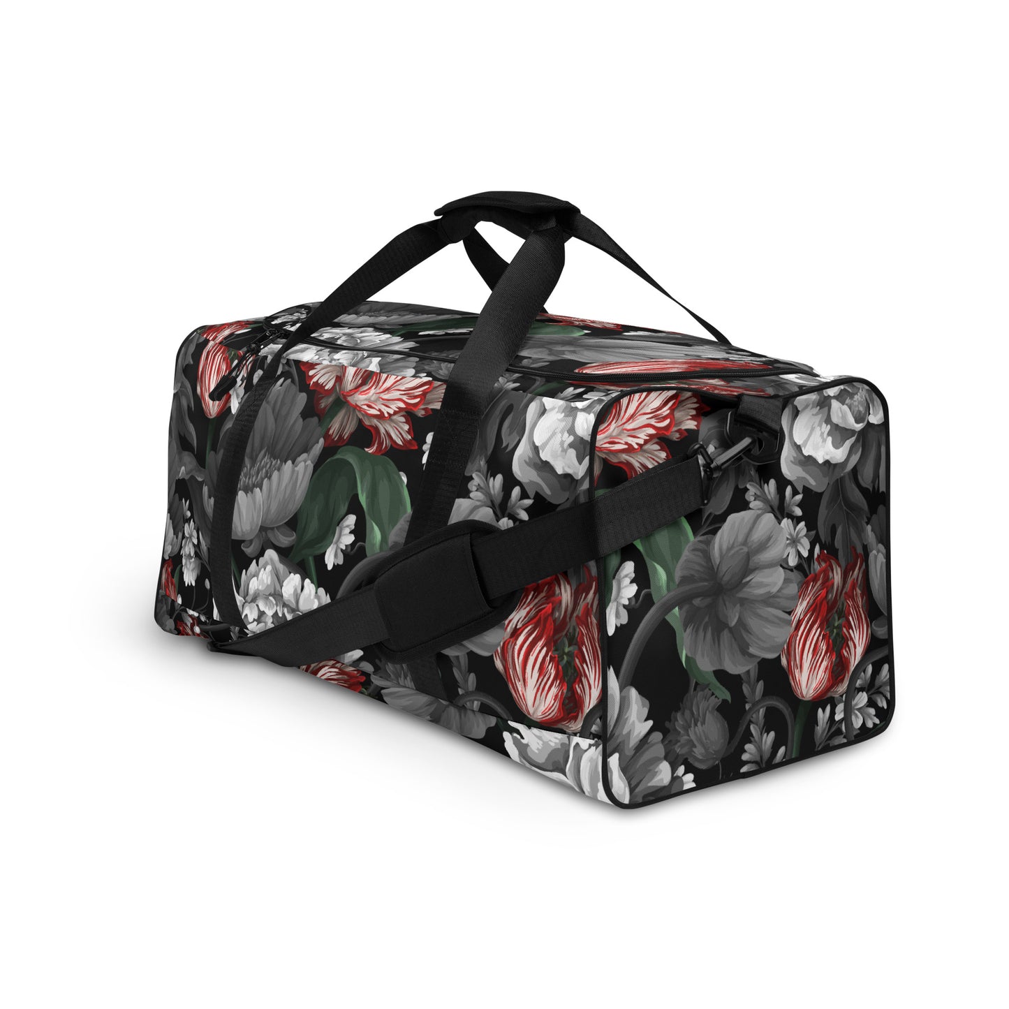 Gothic Black and Red Peony Duffle bag CedarHill Country Market