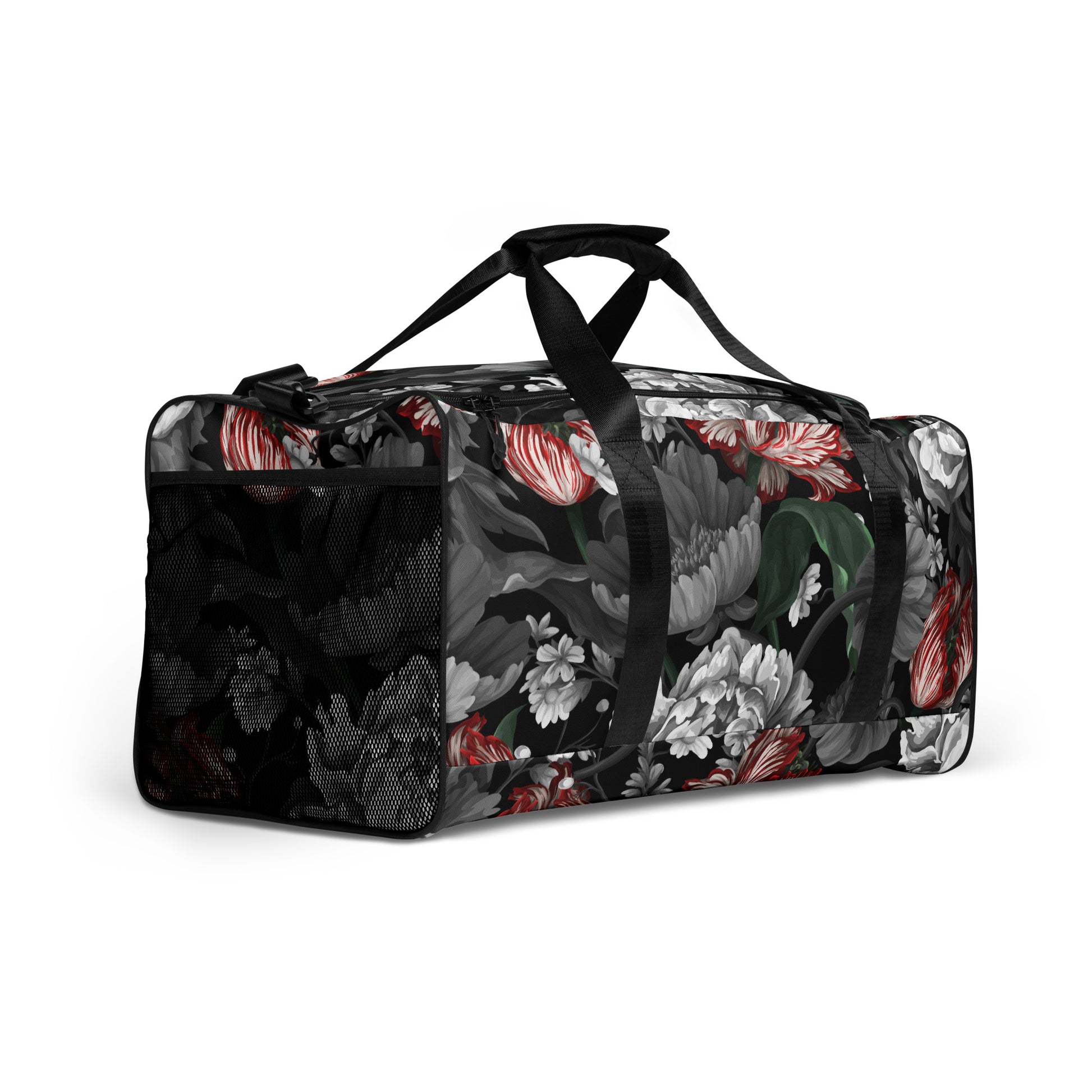 Gothic Black and Red Peony Duffle bag CedarHill Country Market