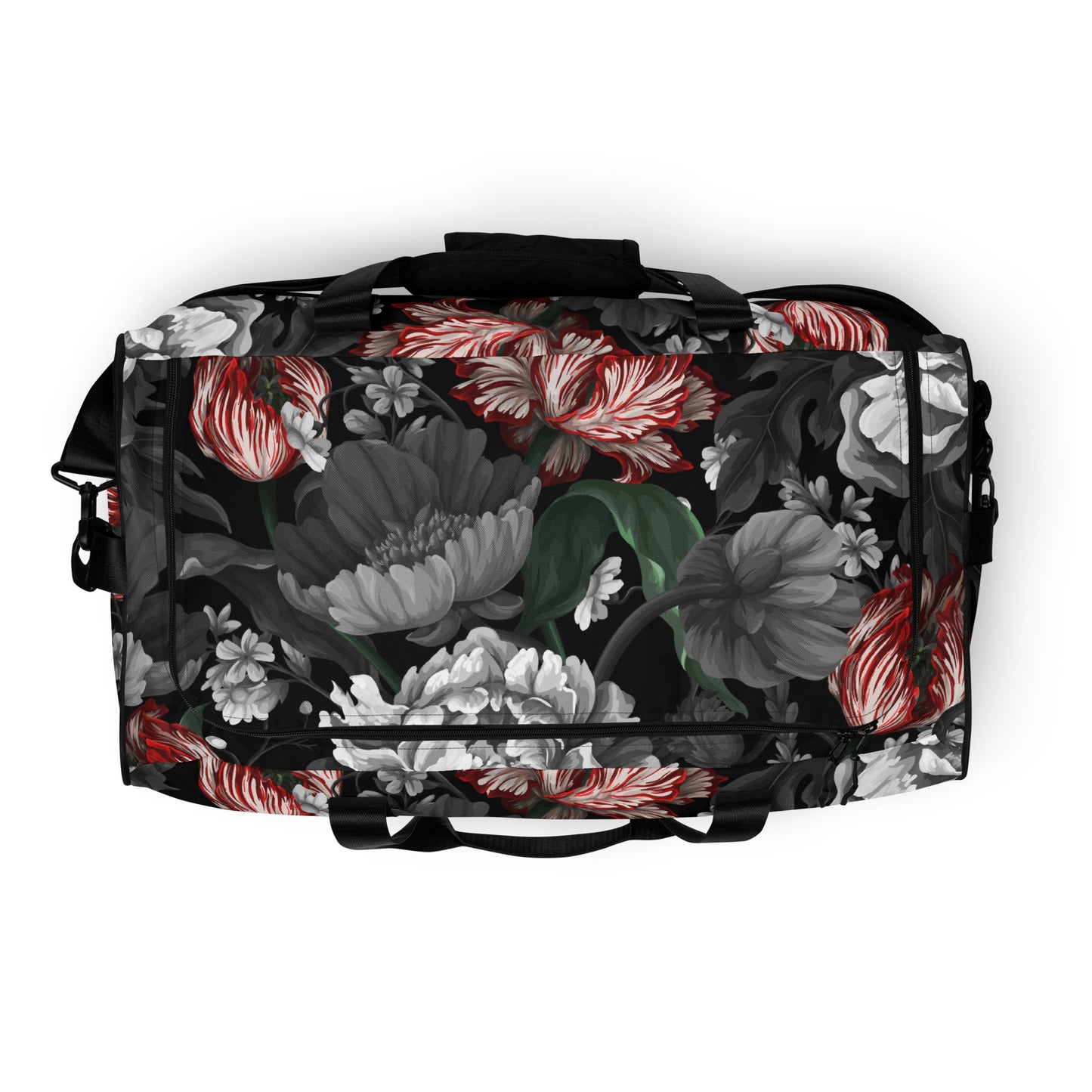Gothic Black and Red Peony Duffle bag CedarHill Country Market