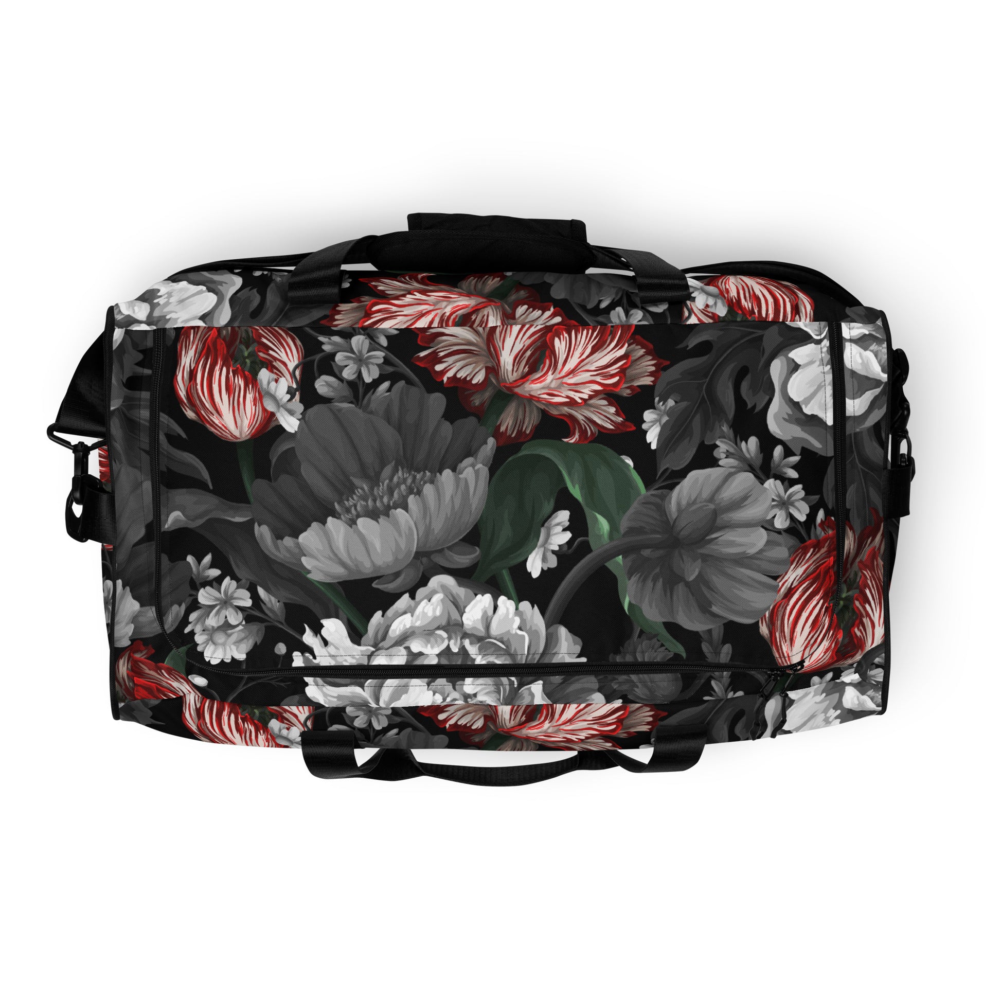 Gothic Black and Red Peony Duffle bag CedarHill Country Market