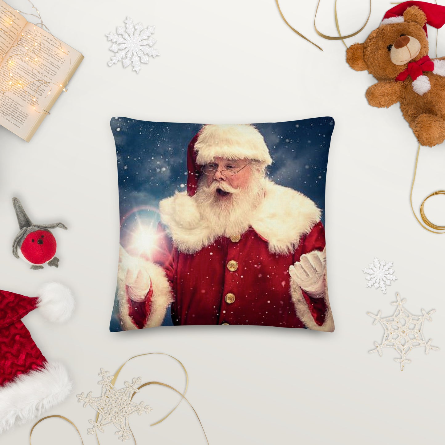 Santa's Christmas Night Premium Throw Pillow CedarHill Country Market