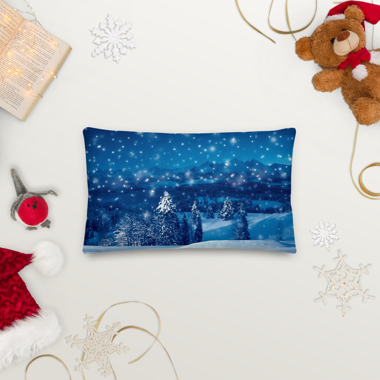 Santa's Christmas Night Premium Throw Pillow CedarHill Country Market